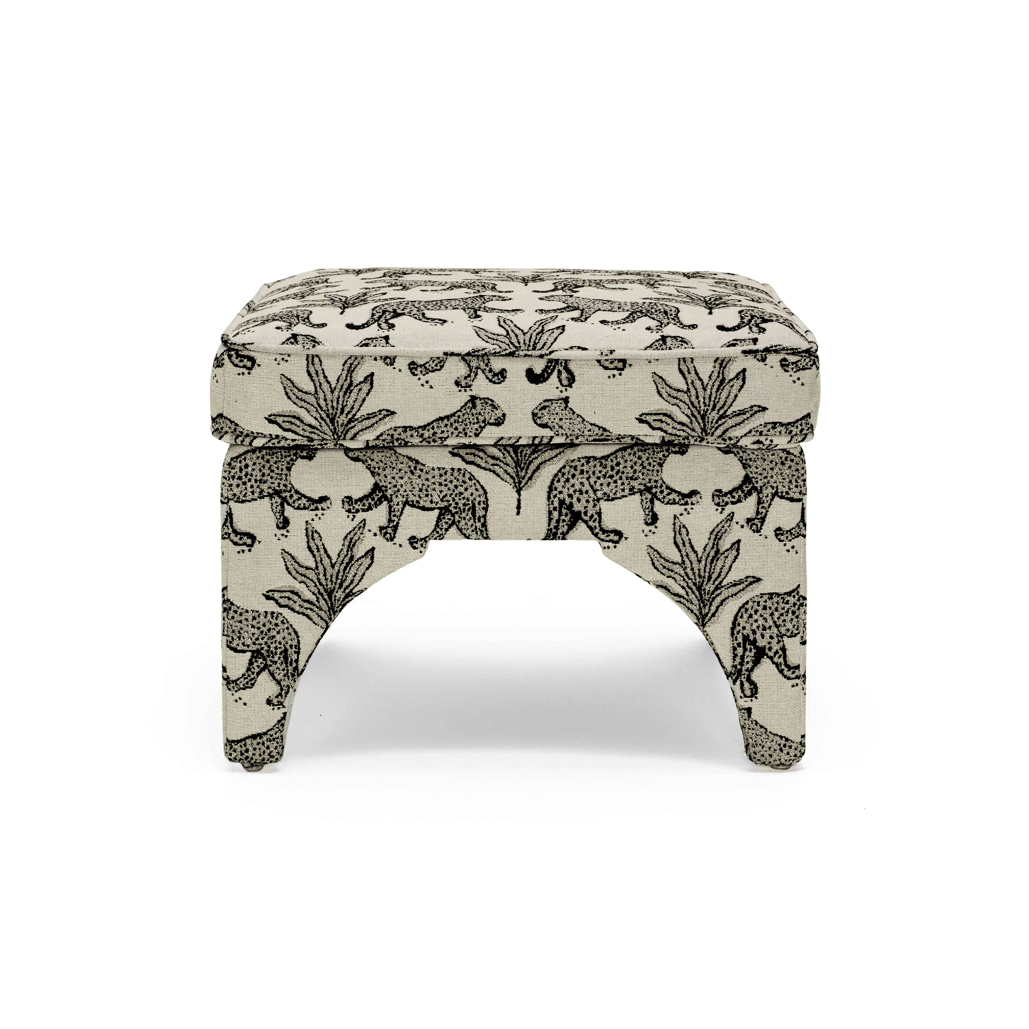Raji Leopard Performance Jacquard Ottoman - Image 3