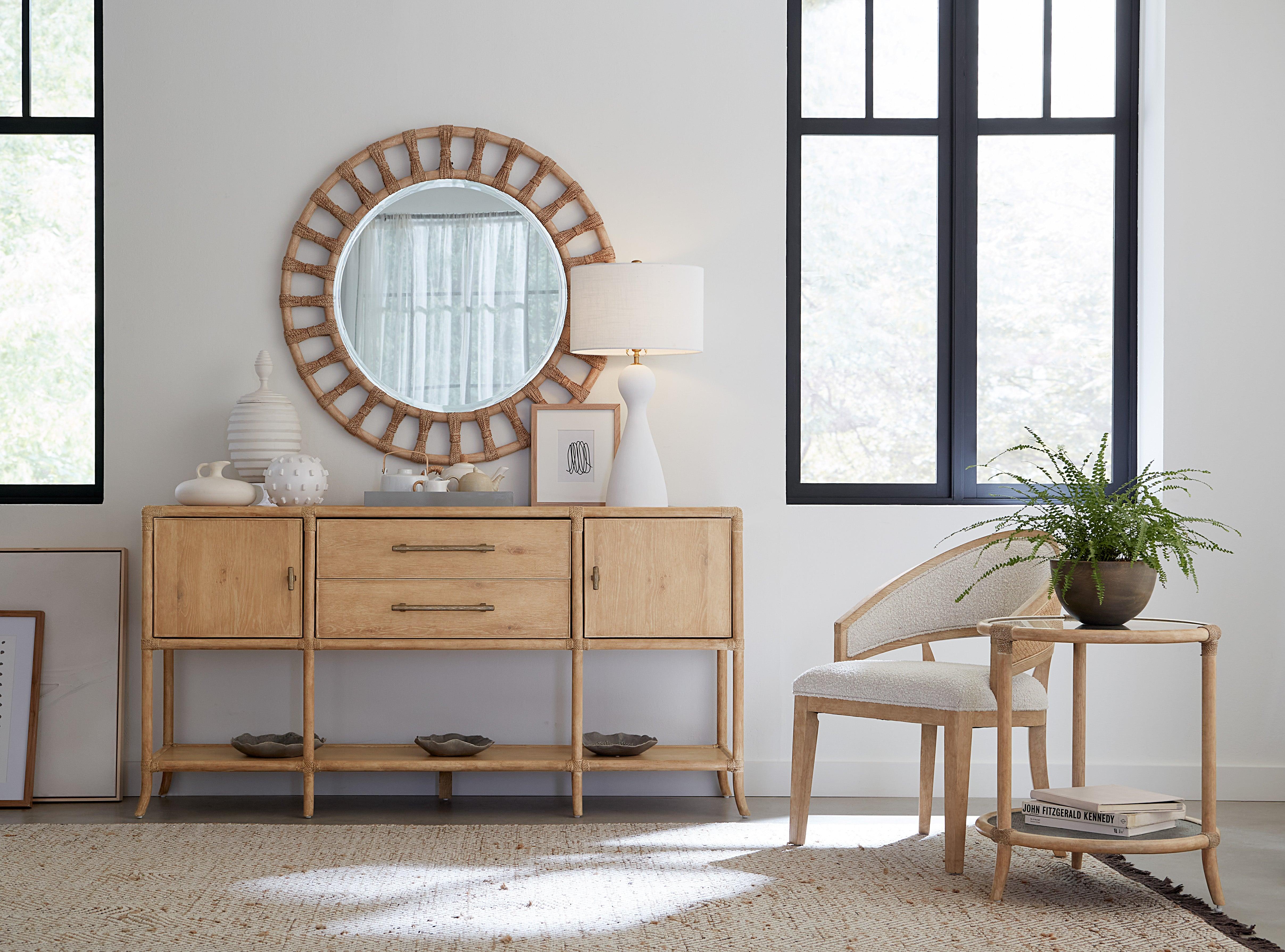 Retreat Pole Rattan Accent Mirror - Image 2