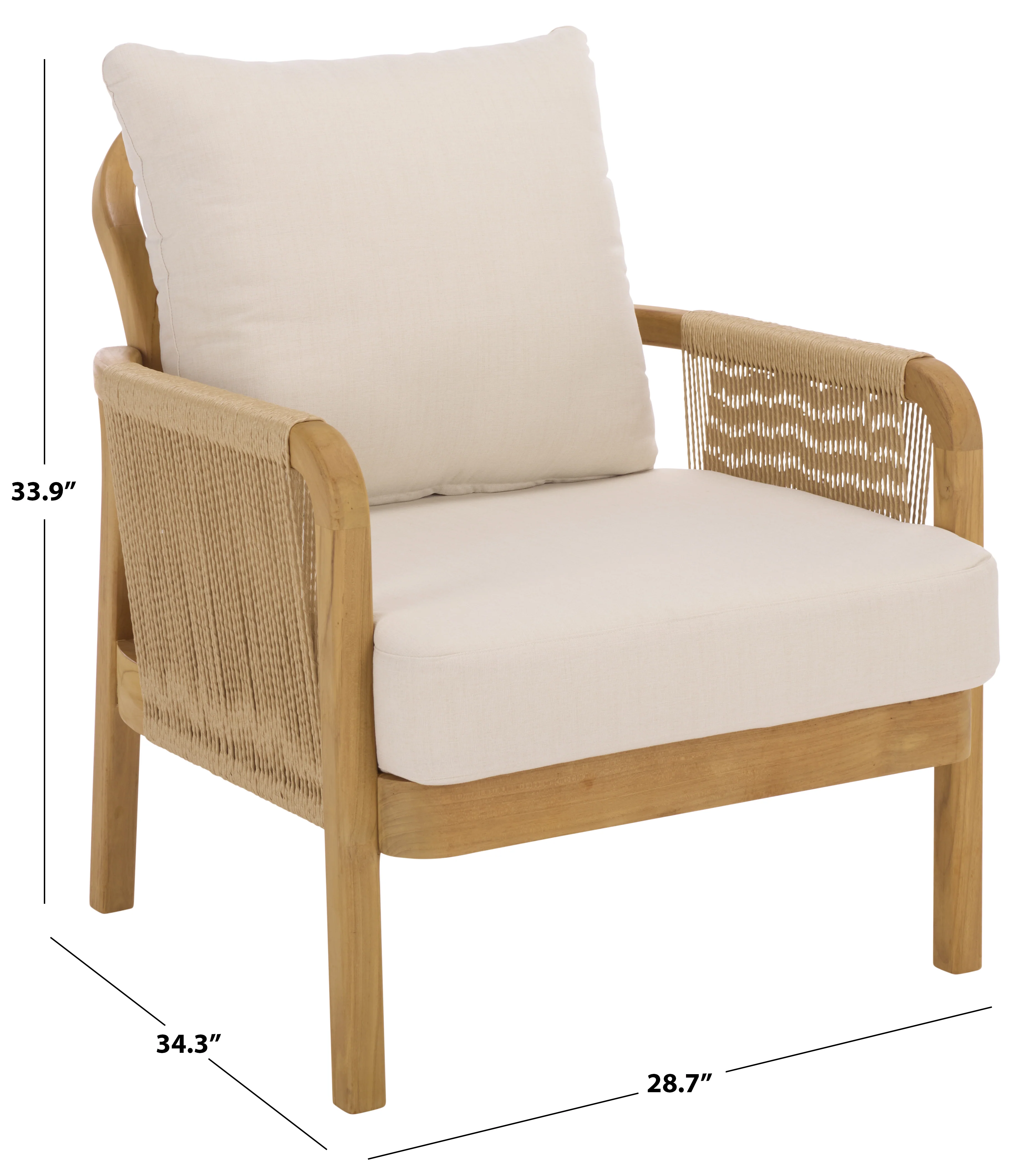 Rogers Teak And Hyacinth Patio Chair - Image 7