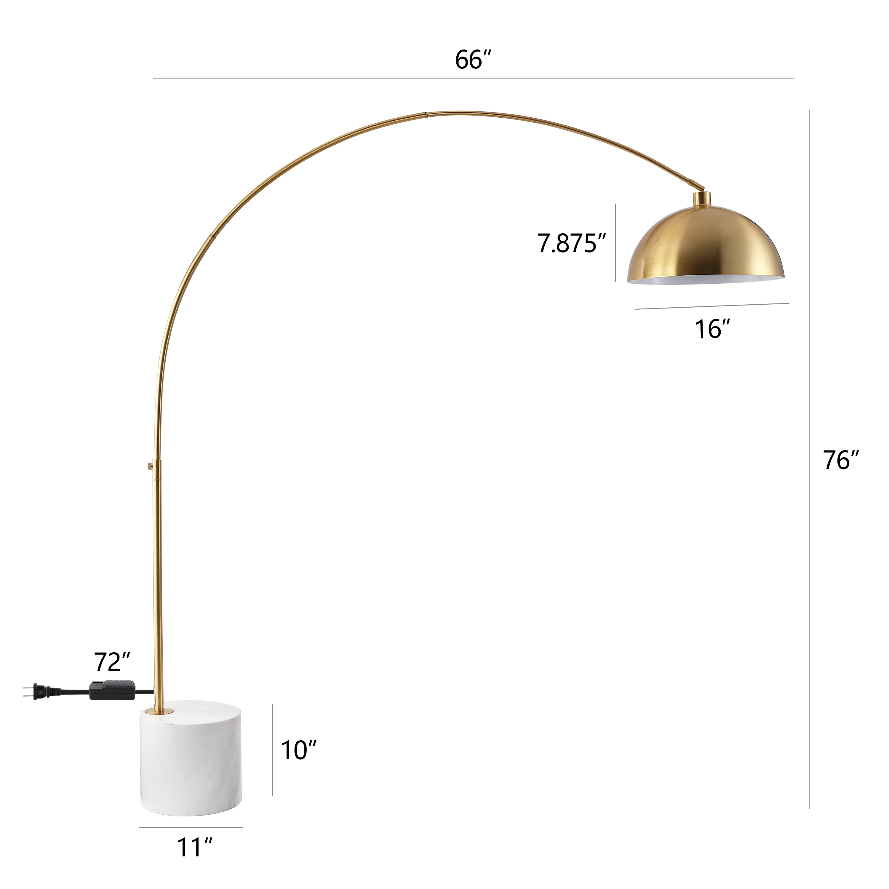 Rosabellina 80" Marble Base Floor Lamp - Image 4