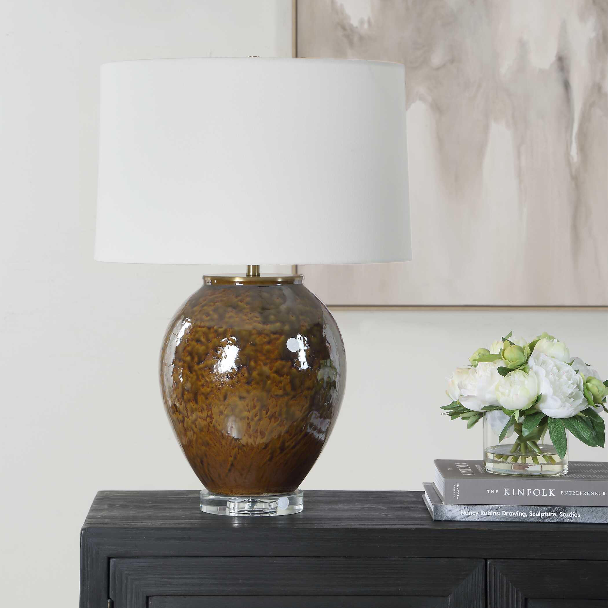 Rye Glazed Brown Table Lamp - Image 3
