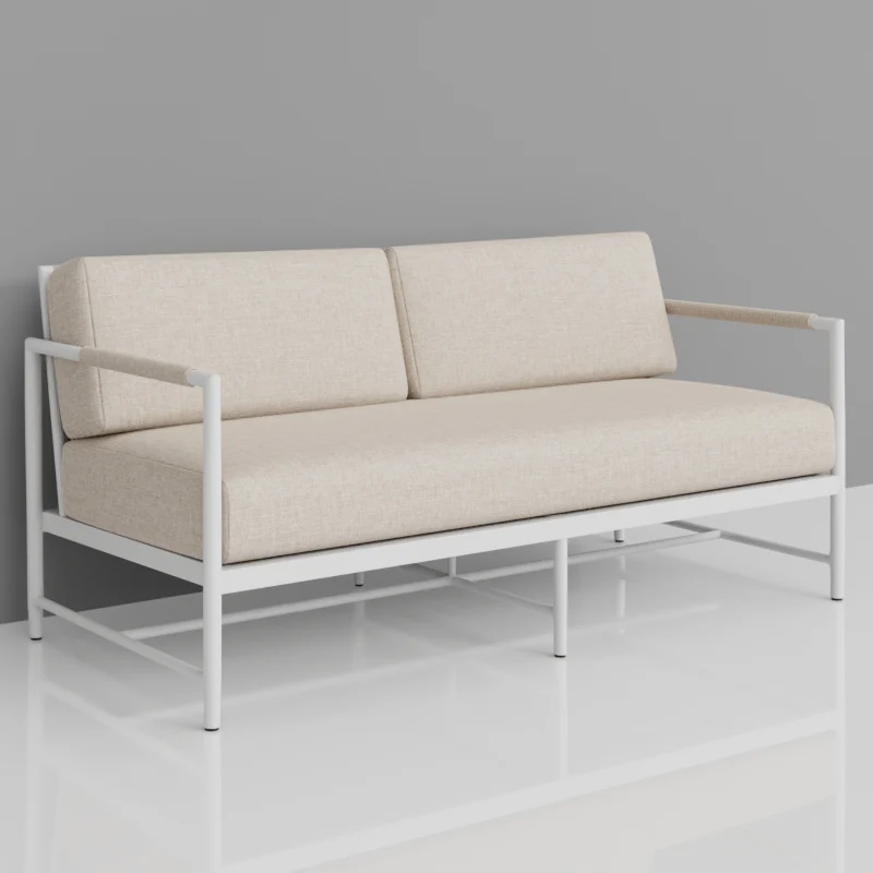 Sabbia Loveseat in Dupione Celeste, No Welt - Image 3