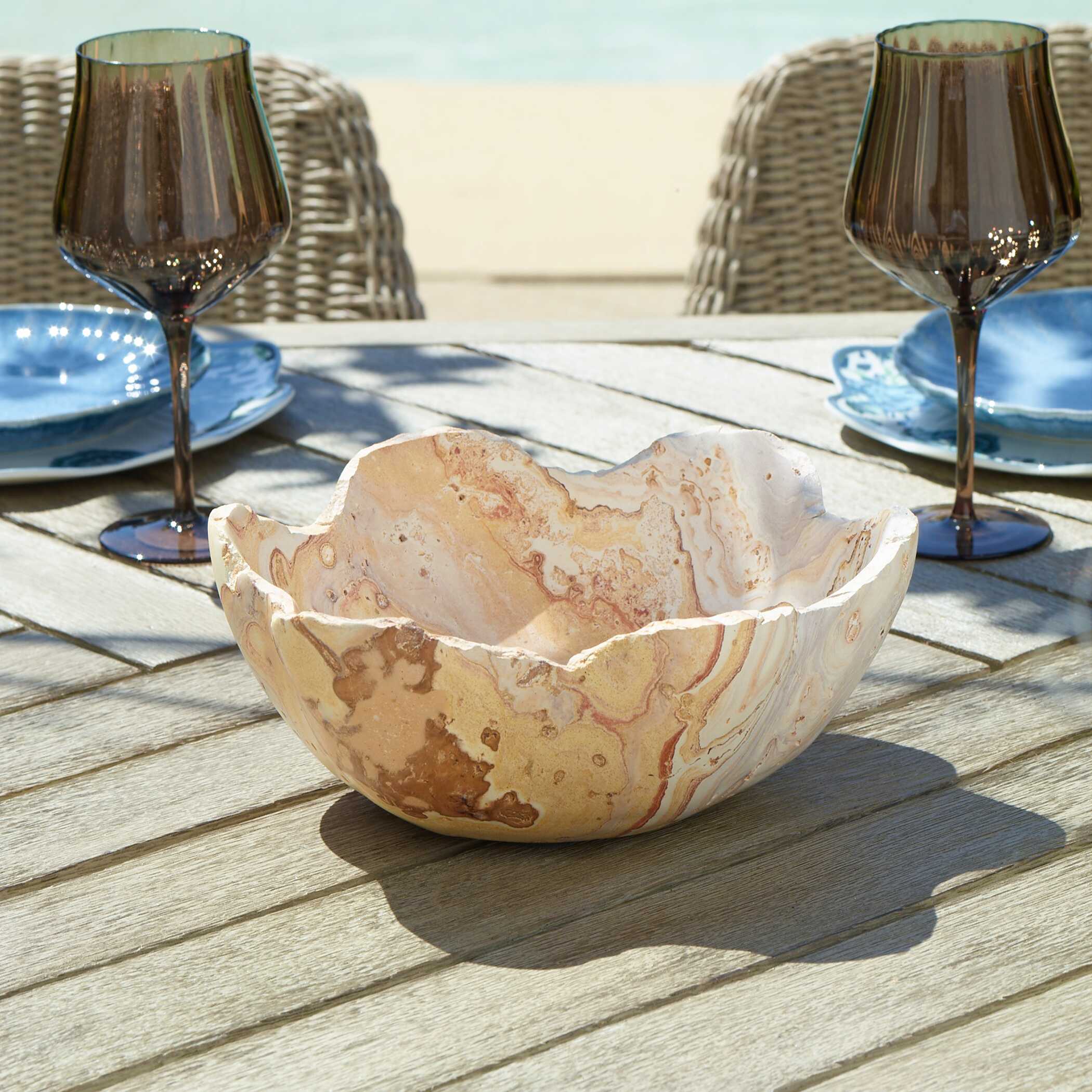 Sahara Bloom Indoor-Outdoor Stone Bowl - Image 3