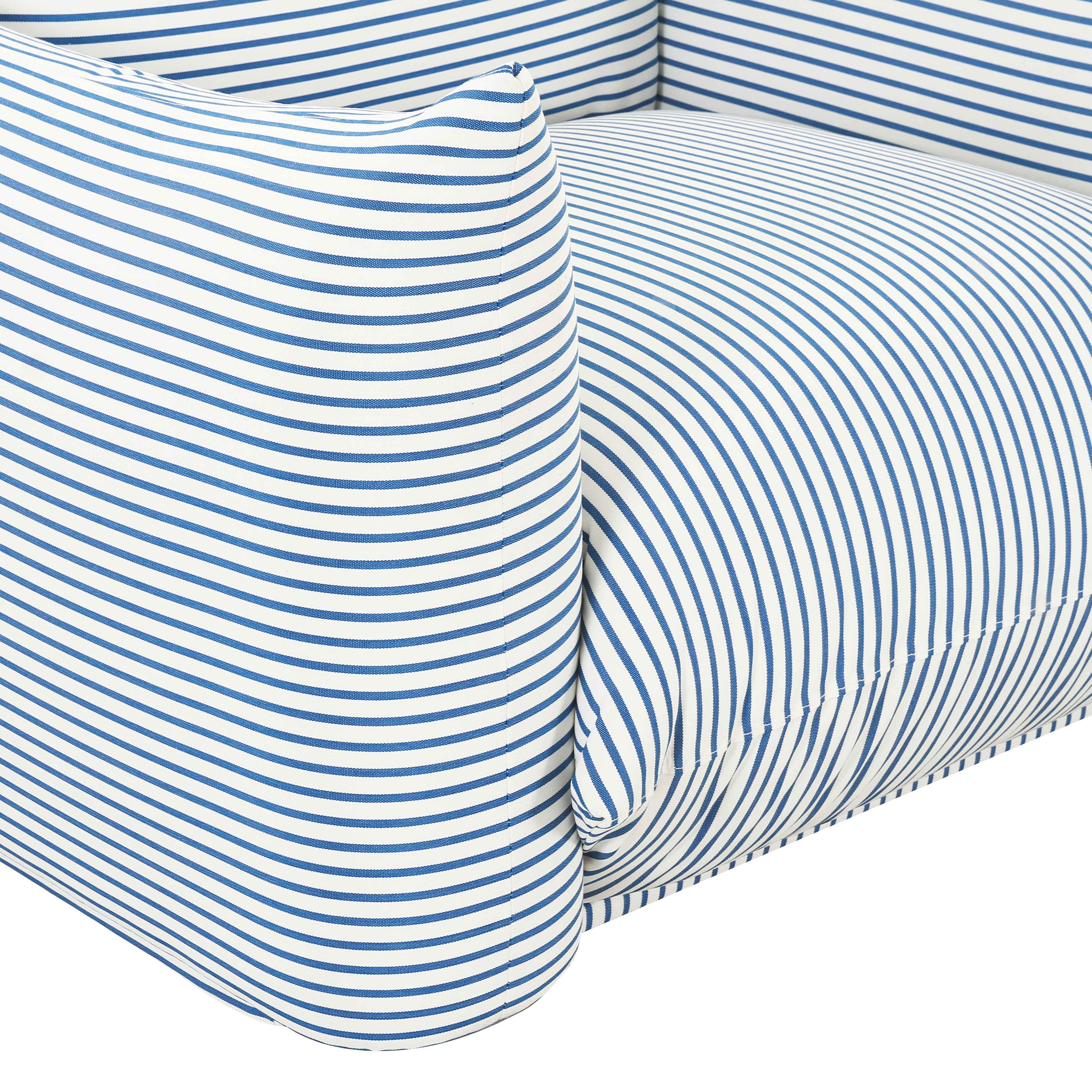 Saint Tropez Pearl and Striped Stuffed Outdoor Armchair - Image 12