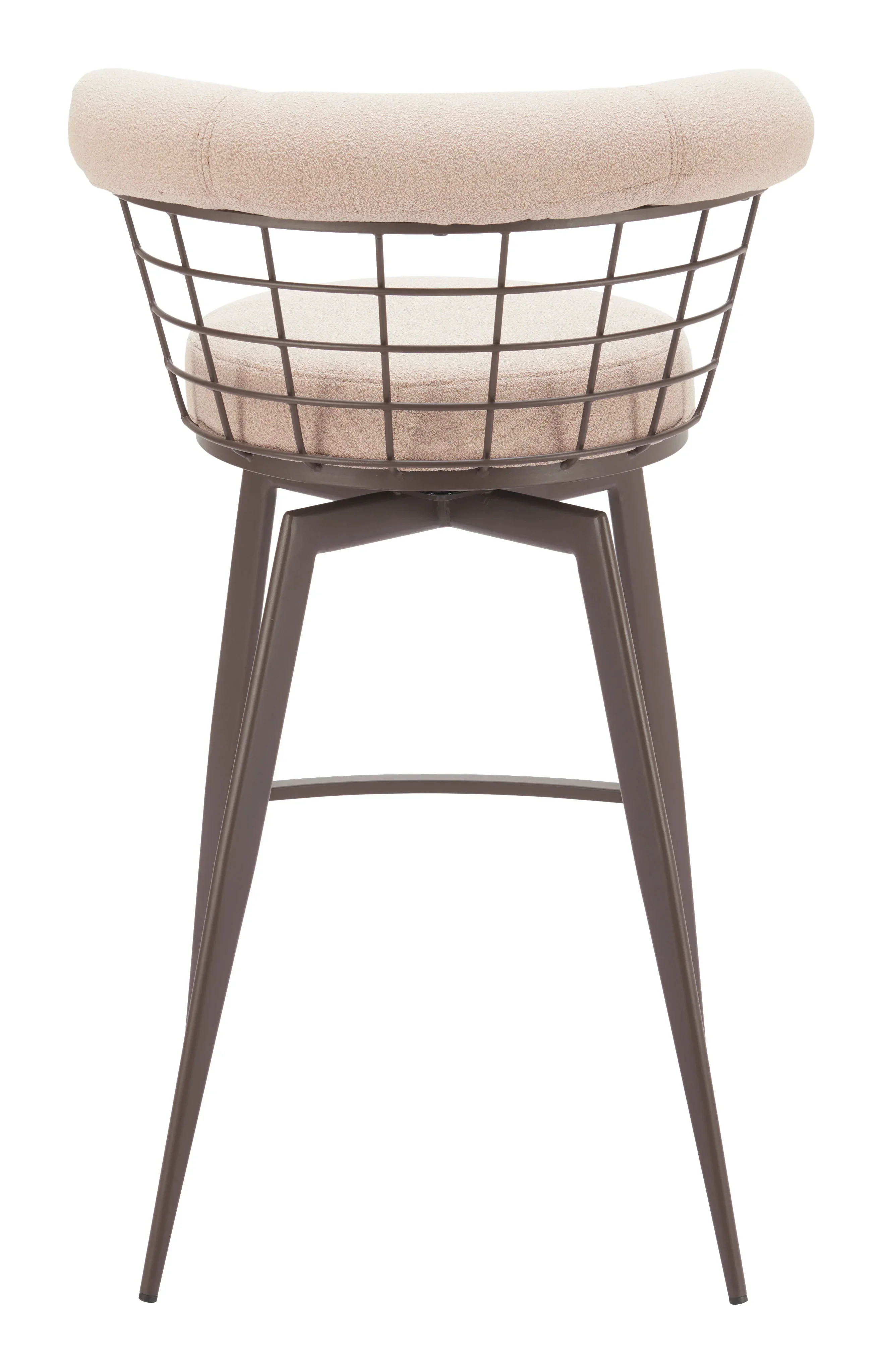 Saku Swivel Barstool Beige & Brown - Image 5