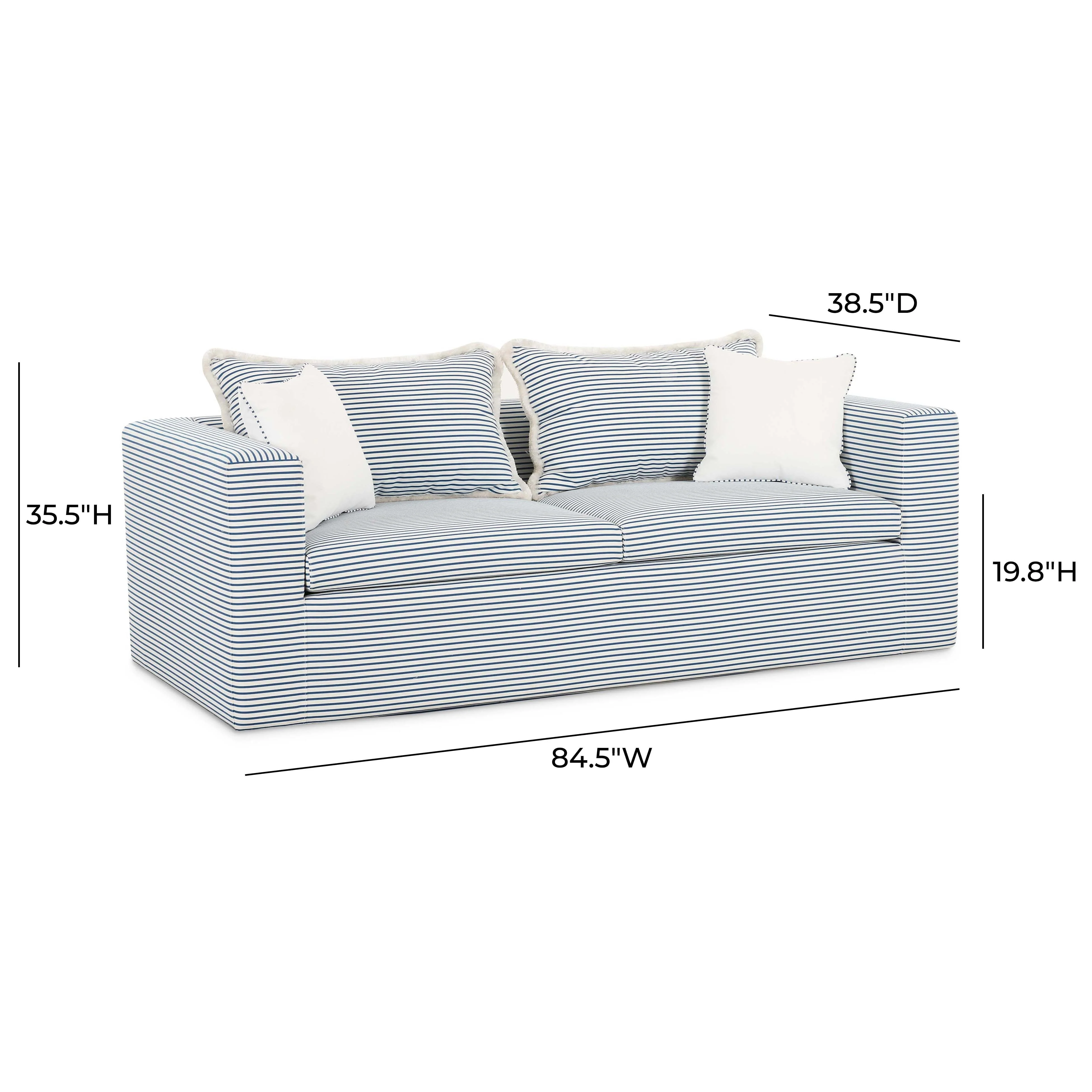 Salty 84.5" Striped Contract-Grade Indoor/Outdoor Sofa - Image 11