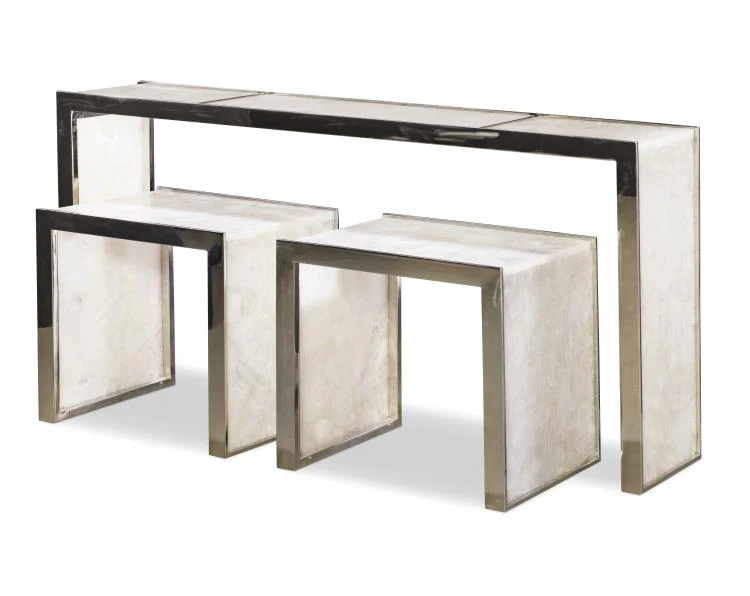 Samantha Glassy Quartz Console Table - Image 4