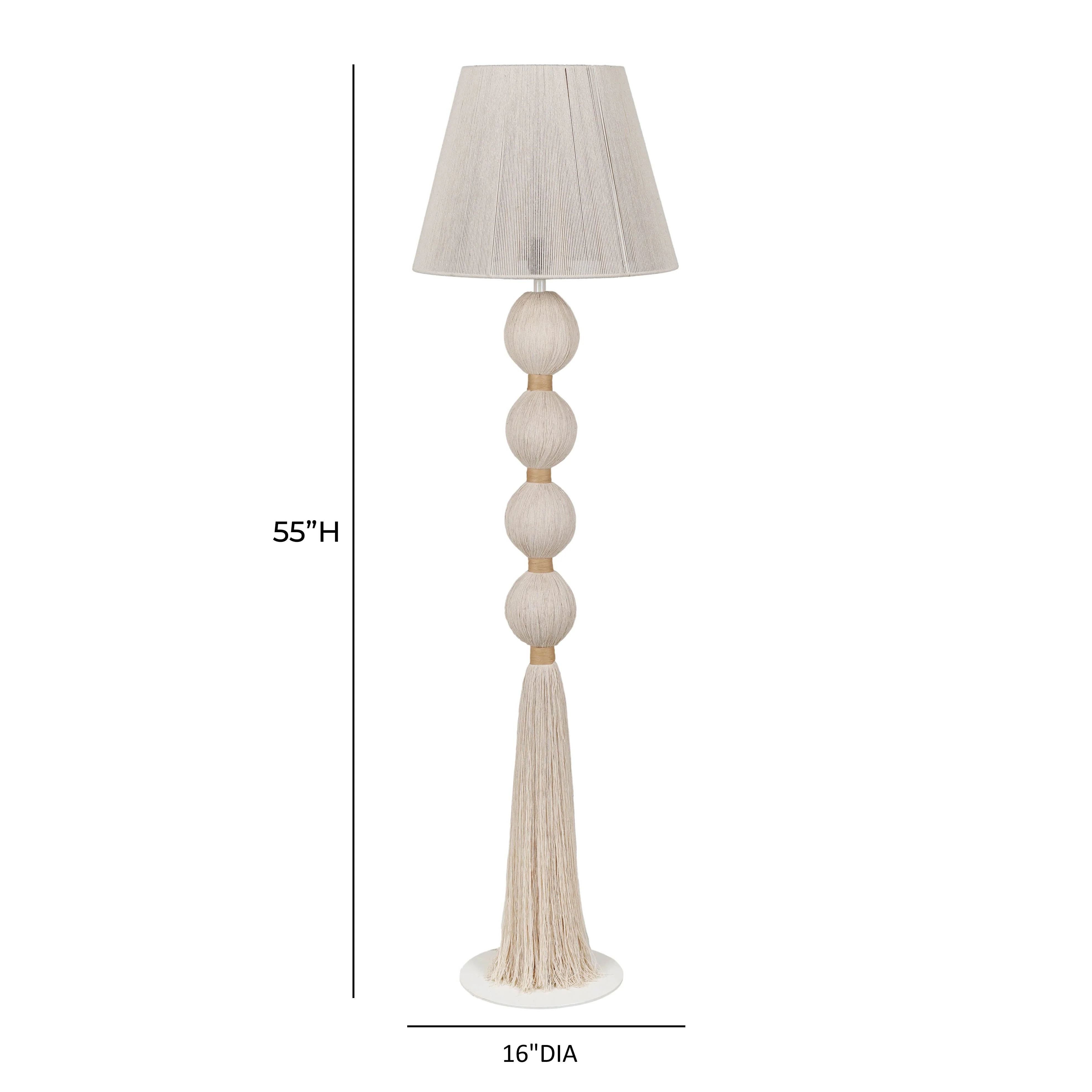 Samba White Cotton Floor Lamp - Image 6