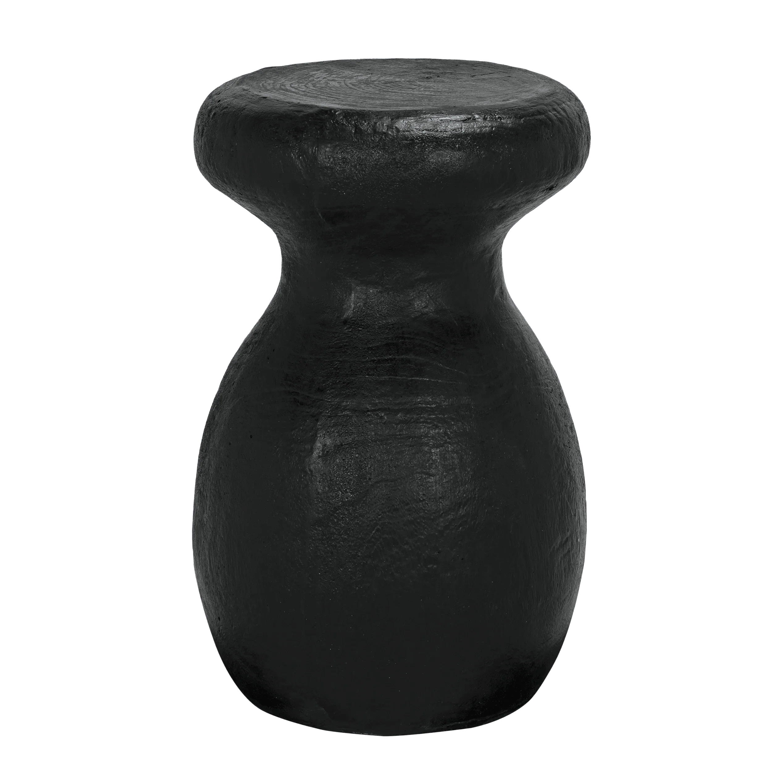 Samson Stool/Side Table, Black Burnt Resin