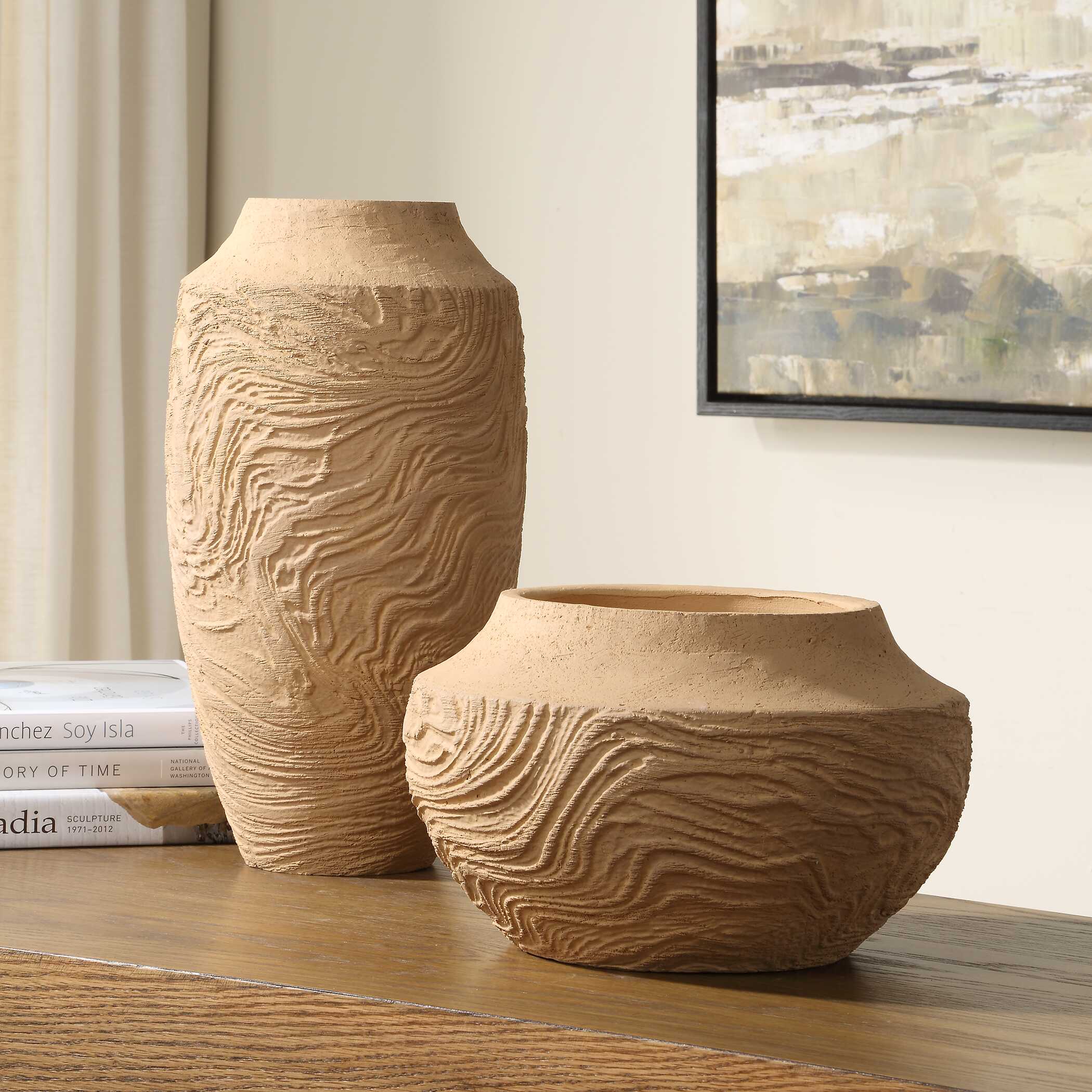 Sandstone Flow Small Terracotta Vase - Image 3