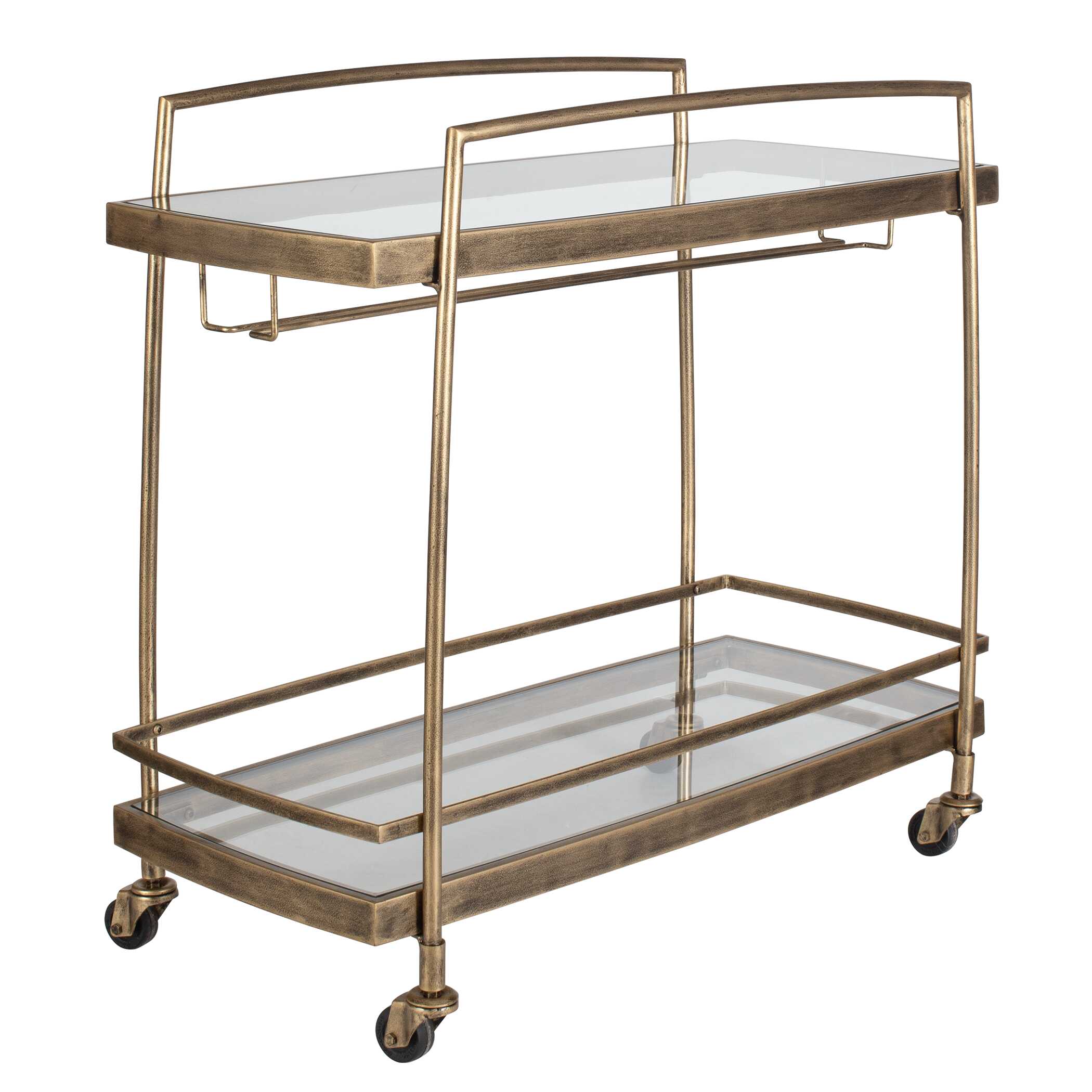 Scarritt Antique Brass Bar Cart - Image 3