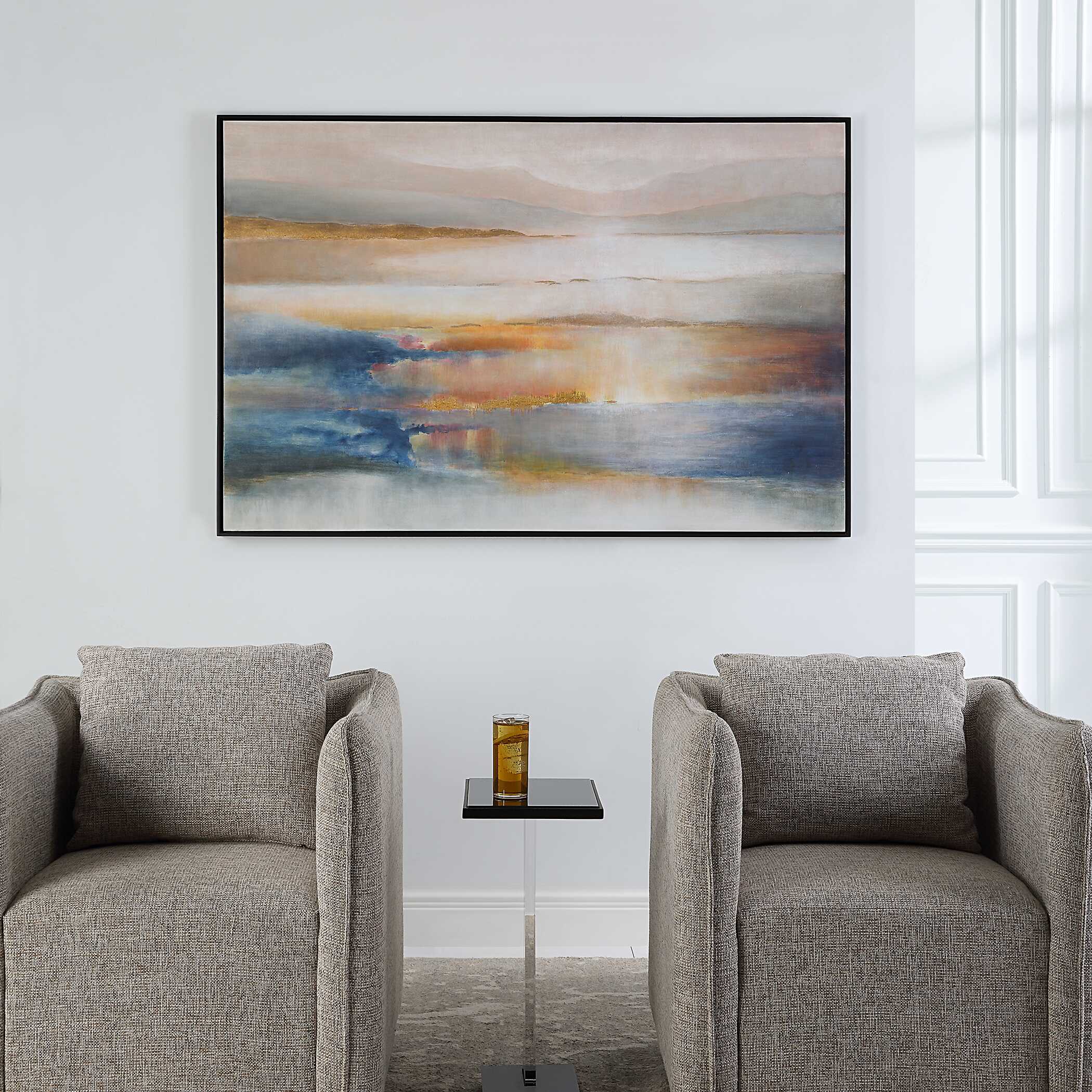 Seafaring Dusk Hand Painted Abstract Art - Image 5