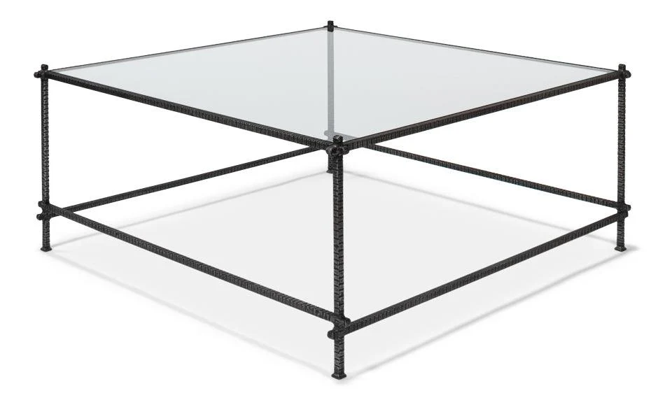 Serrated Edge Iron Coffee Table - Image 4