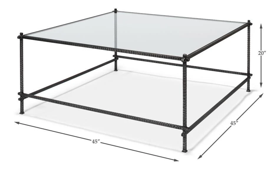 Serrated Edge Iron Coffee Table - Image 6
