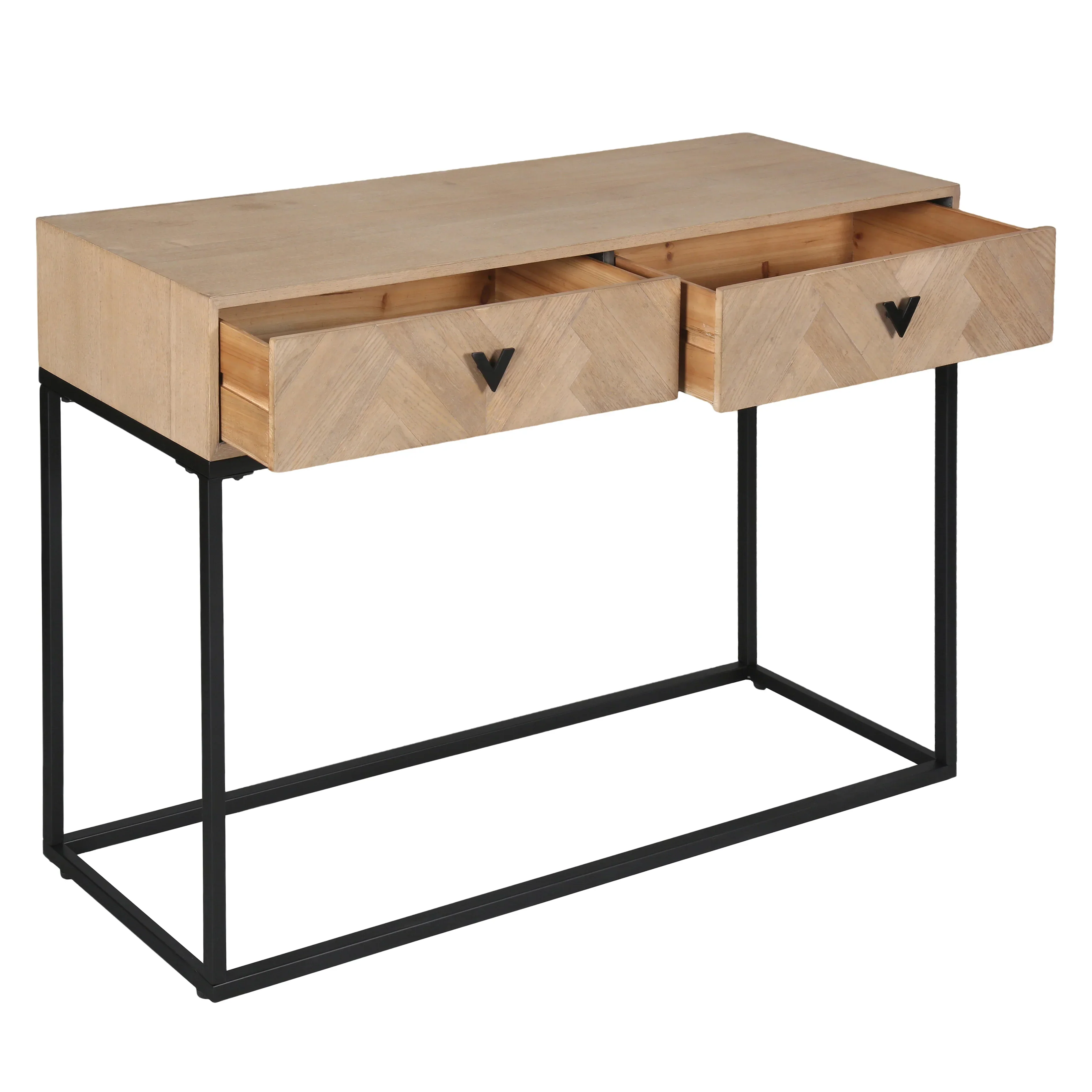 Sherriandra 2 Drawer Wood And Metal Console Table - Image 2
