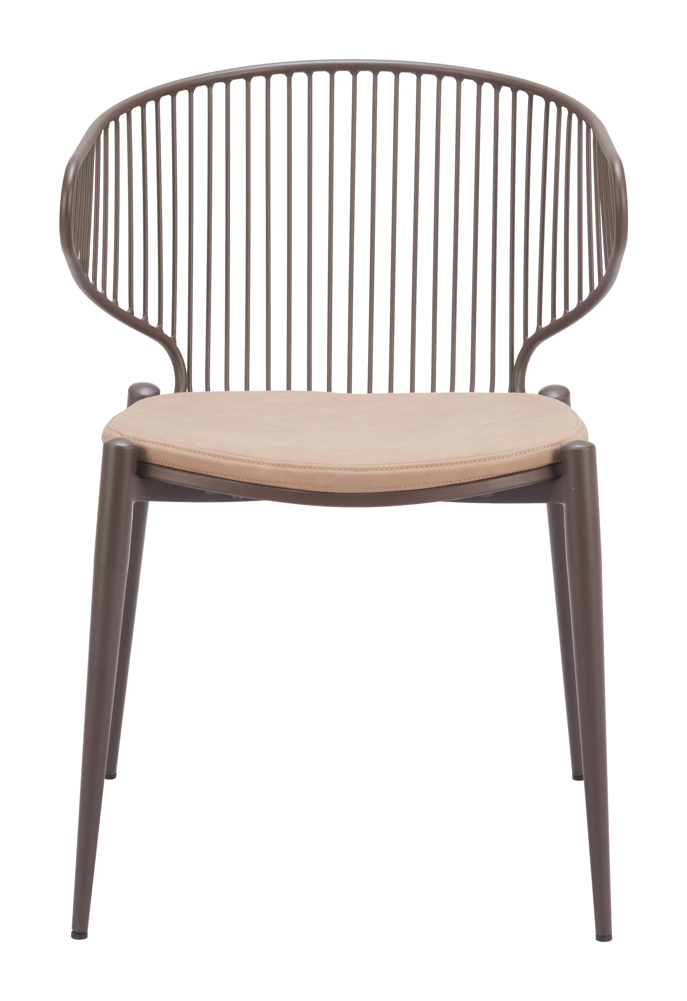 Silues Dining Chair (Set of 2) Taupe & Brown - Image 3