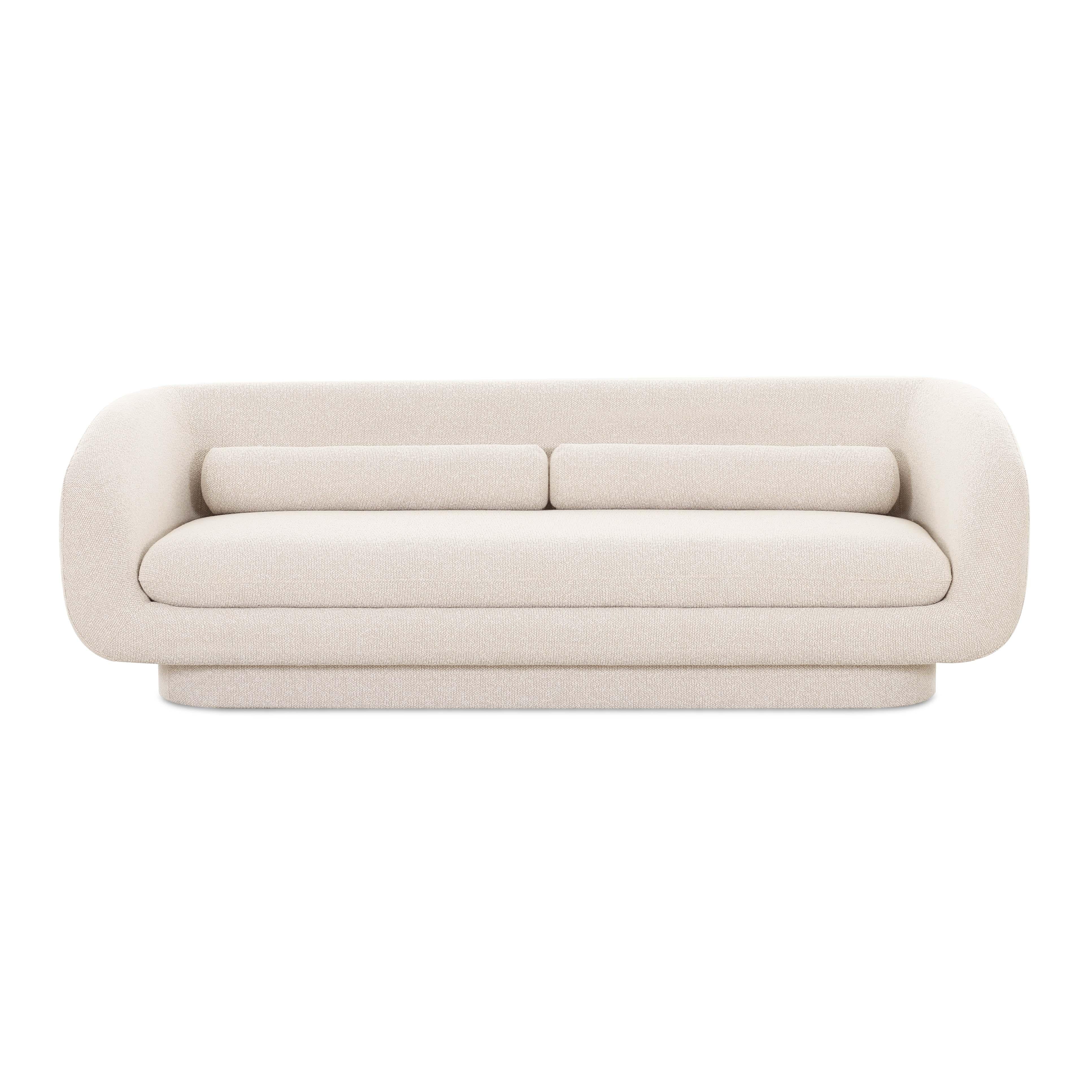 Simone 96" Cream Performance Boucle Sofa - Image 3