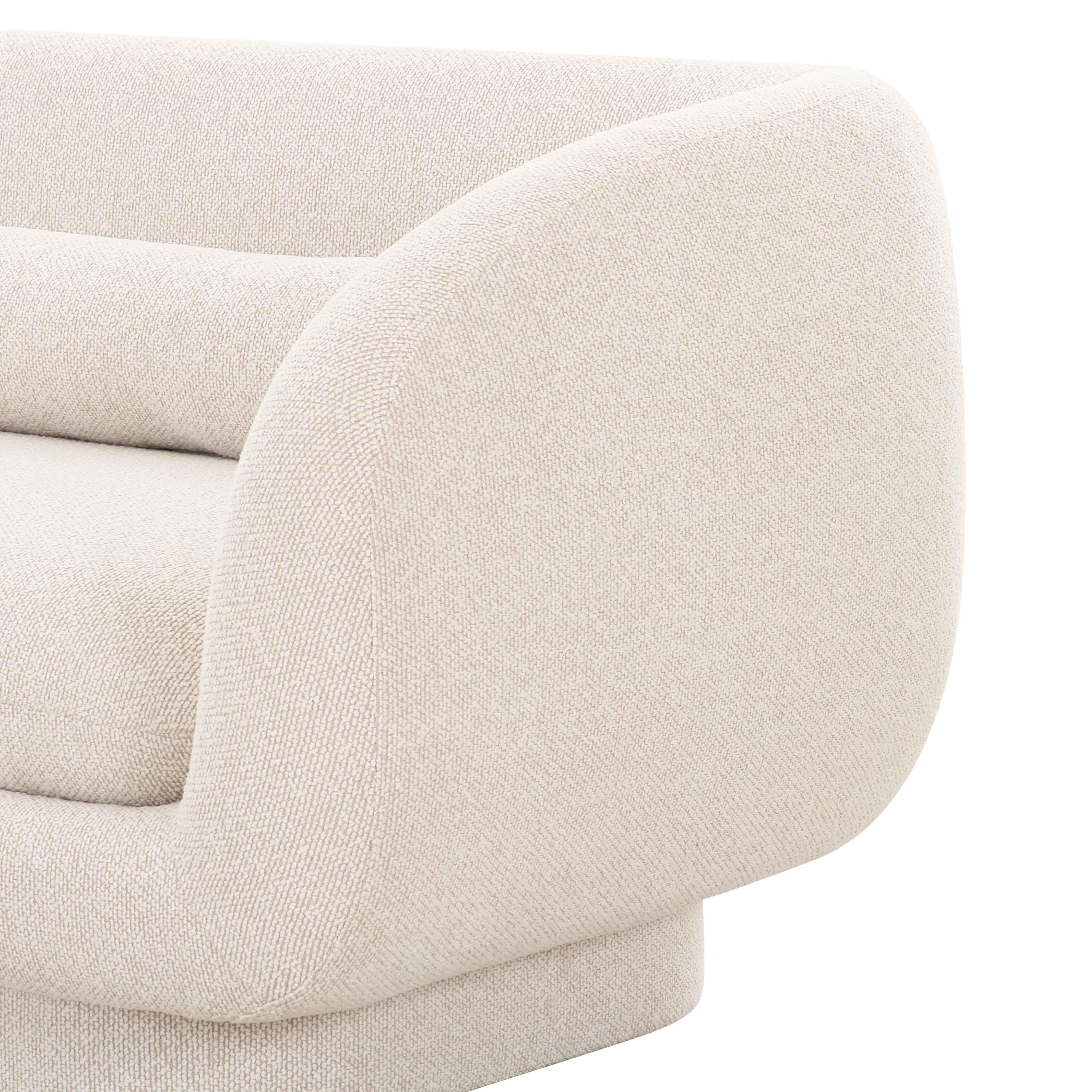 Simone 96" Cream Performance Boucle Sofa - Image 5