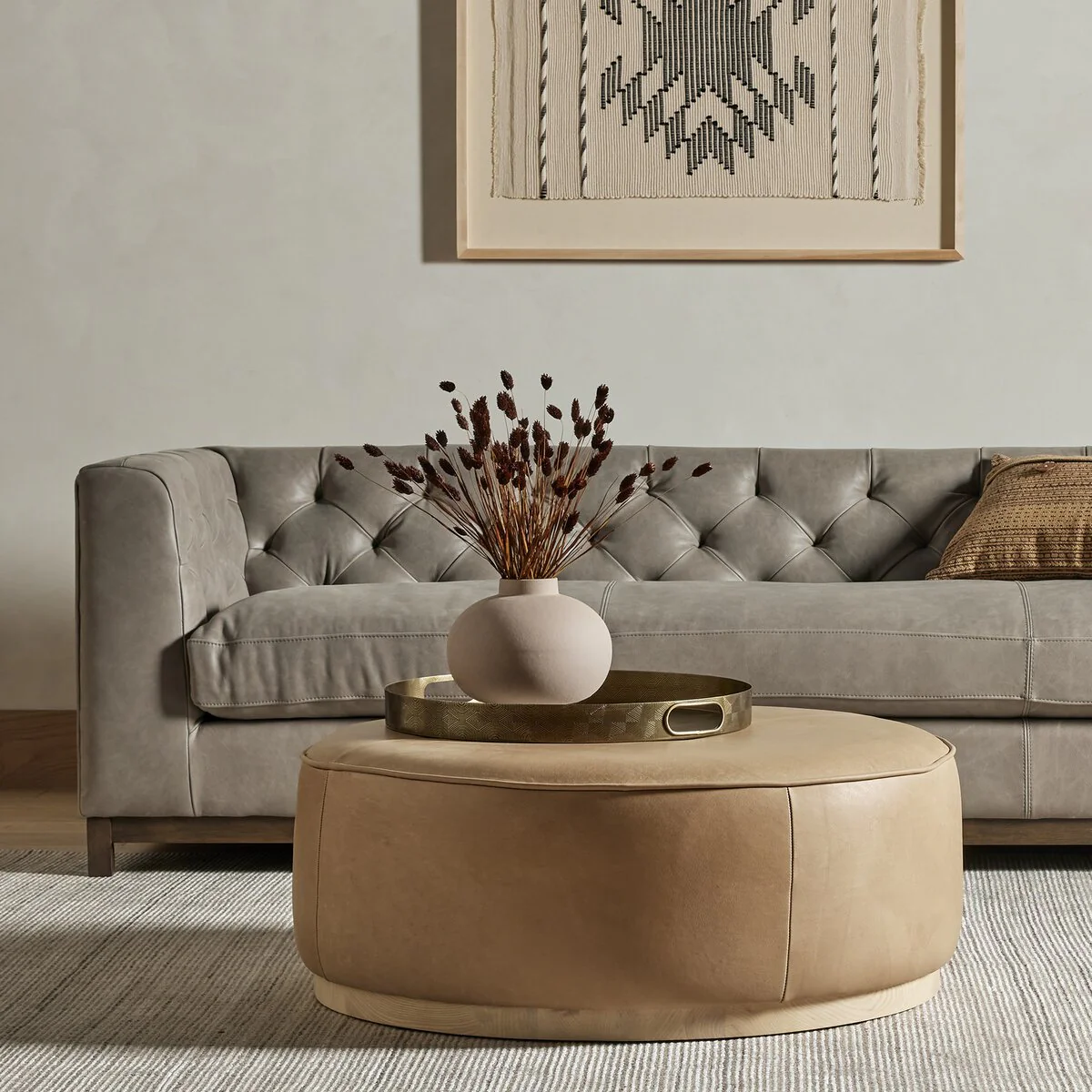 Sinclair Large Round Ottoman - Image 6