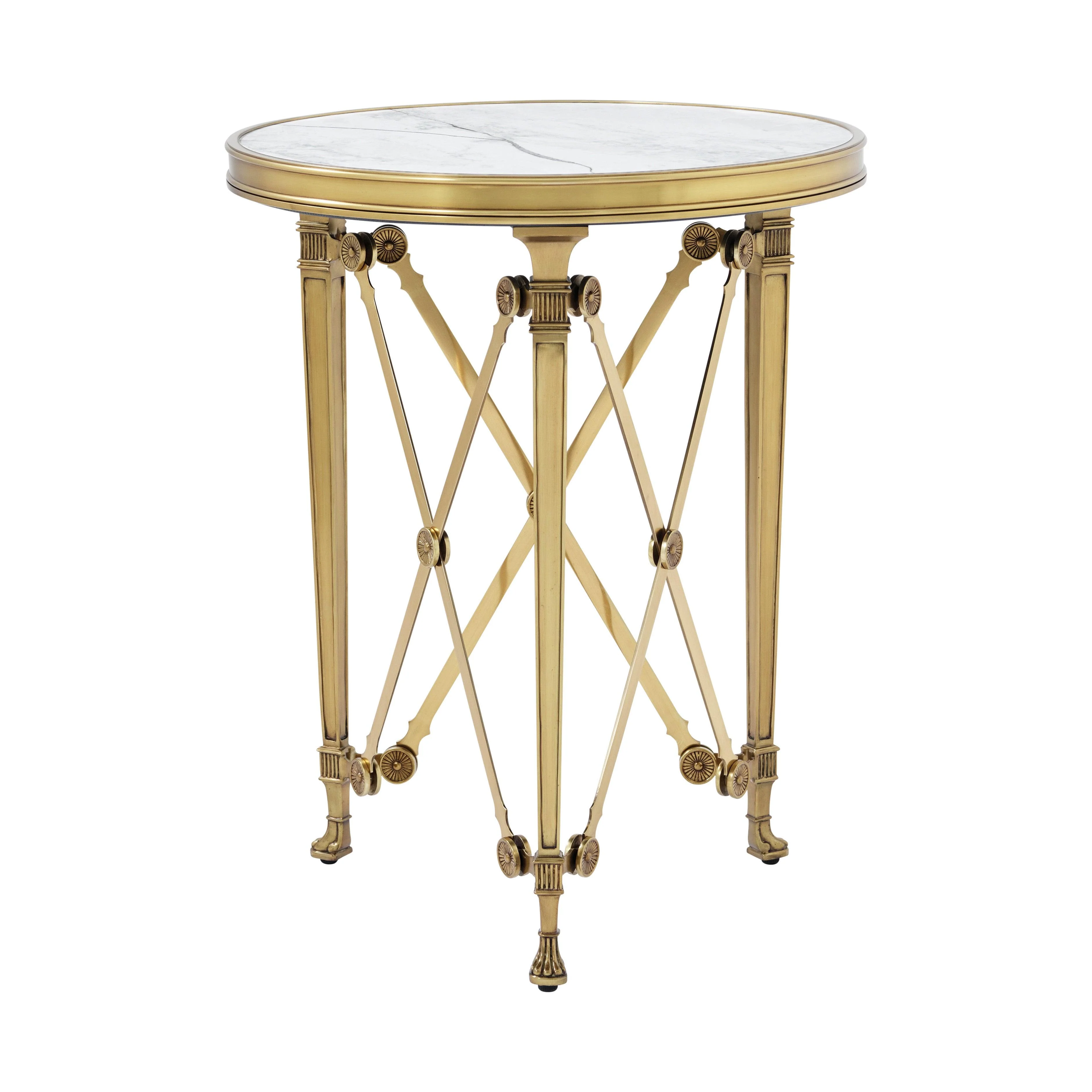 Spencer London Small Round Brass Side Table - Image 2