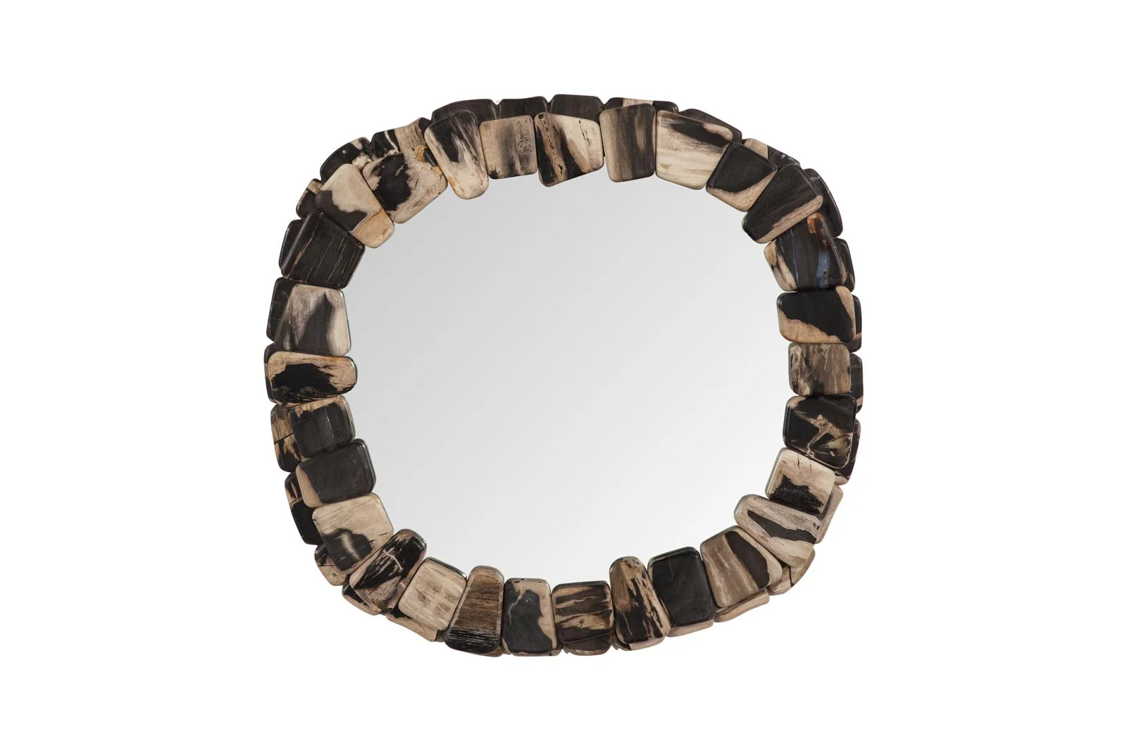 Stacked Pebble Petrified Mirror