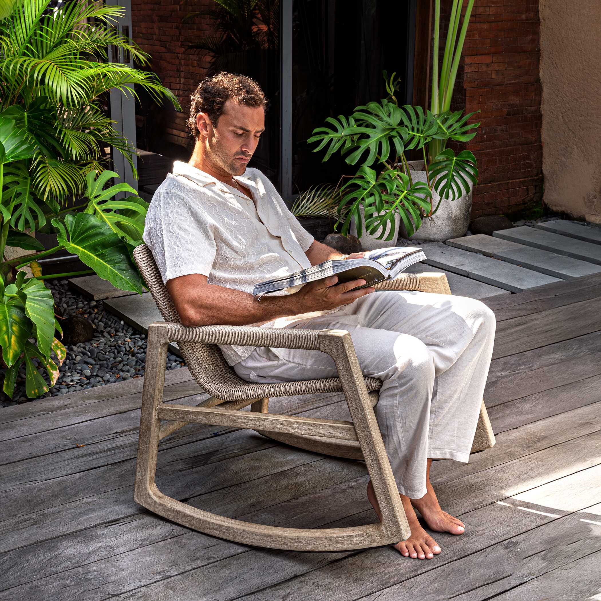 Sumba Outdoor Wicker Rocking Chair - Image 3
