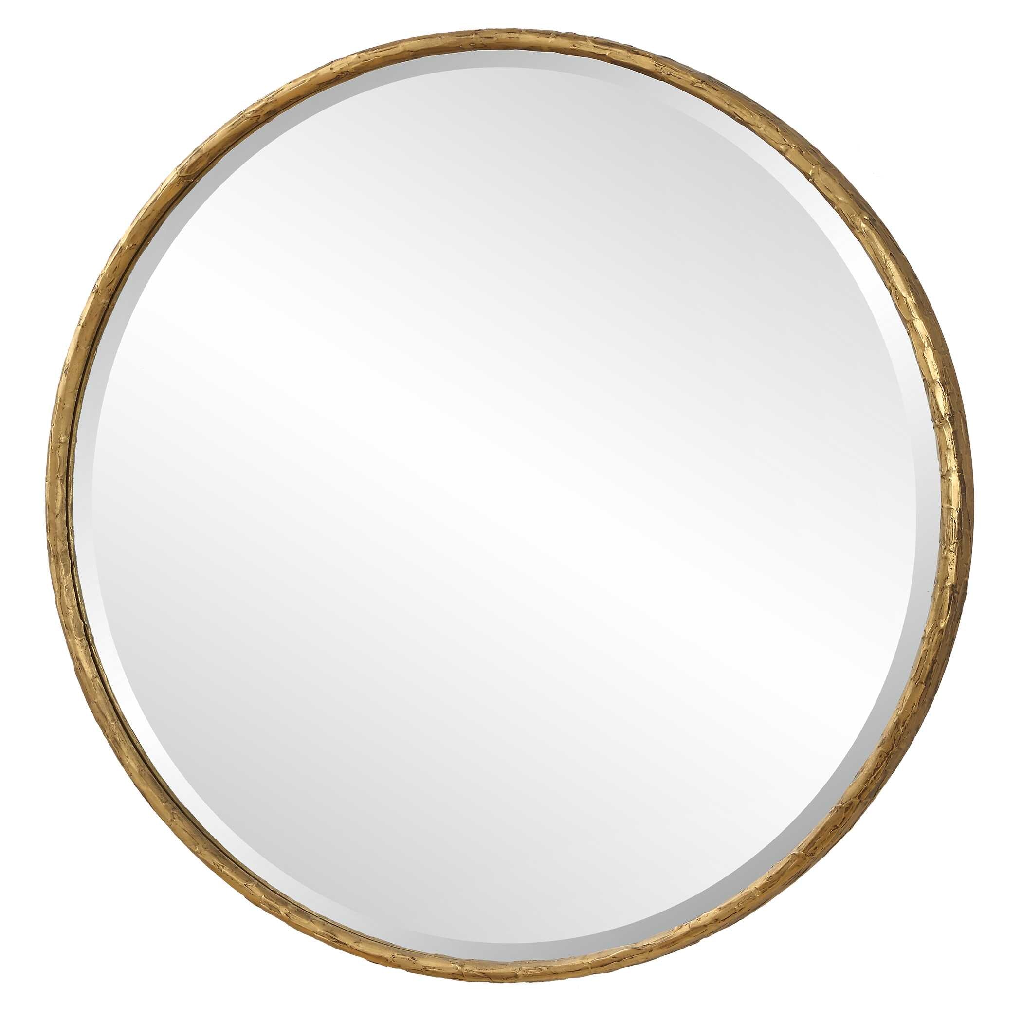 Sutton Aged Gold Round Mirror - Image 4