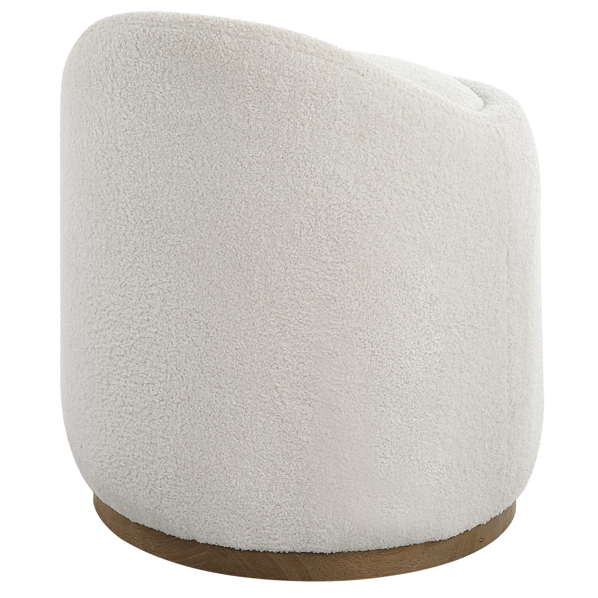 Swirl Swivel Sheepskin Ottoman - Image 6