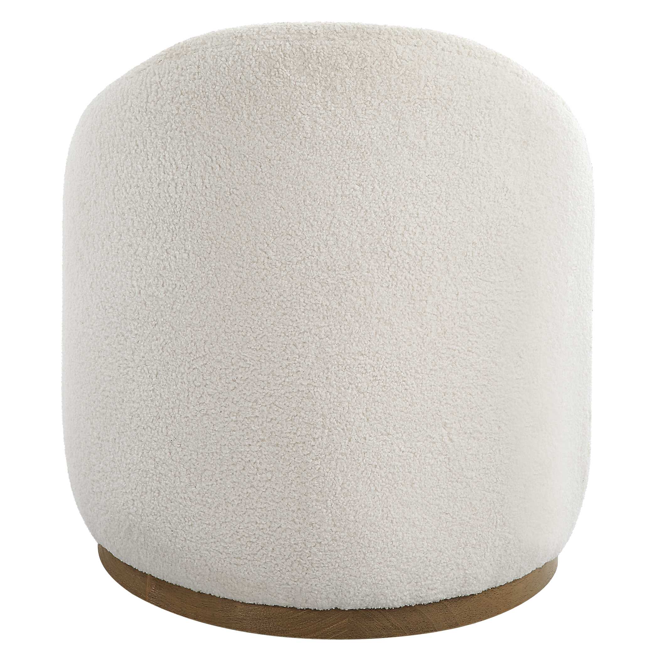 Swirl Swivel Sheepskin Ottoman - Image 7