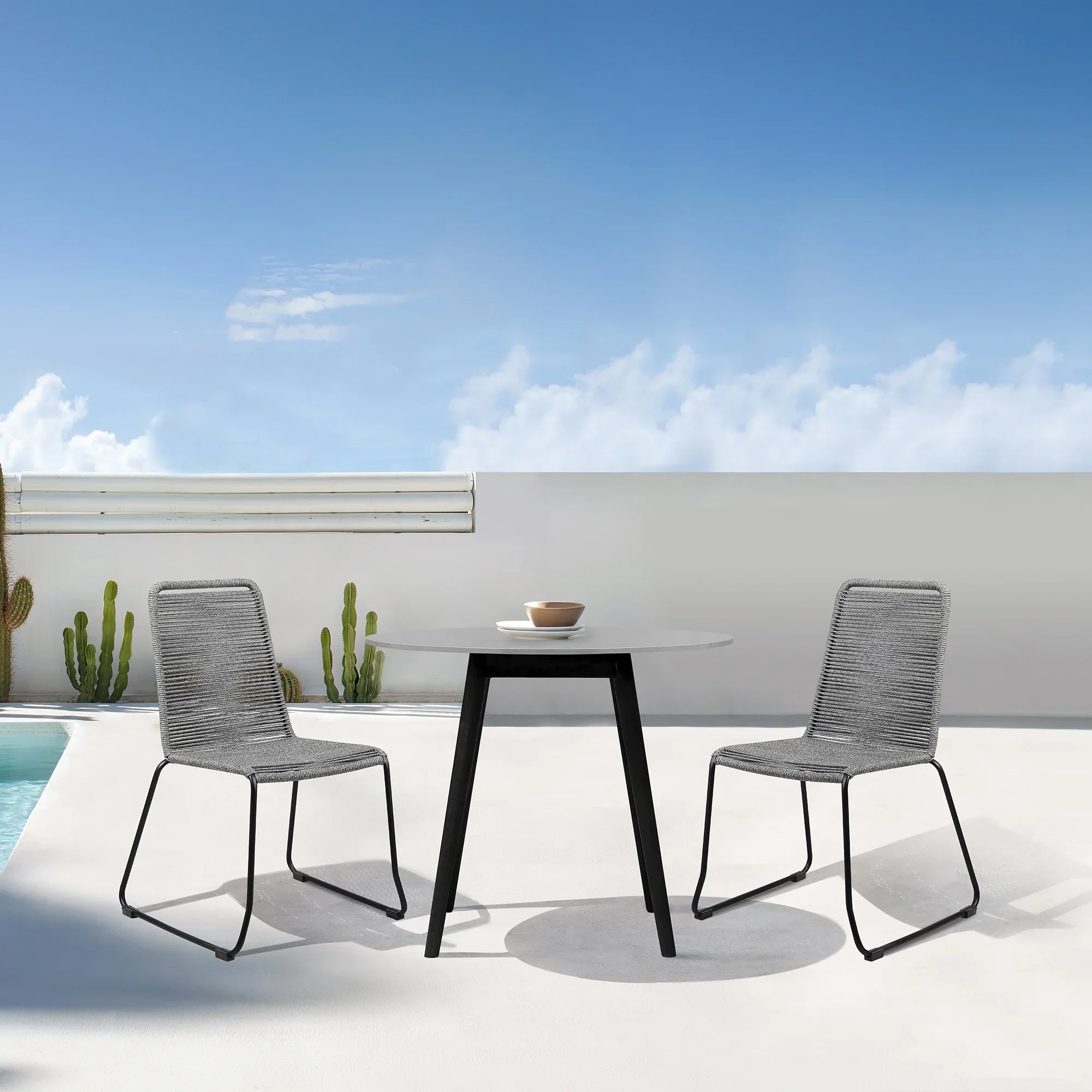 Sydney and Shasta 3 Piece Outdoor Patio 36" Dining Set - Image 27