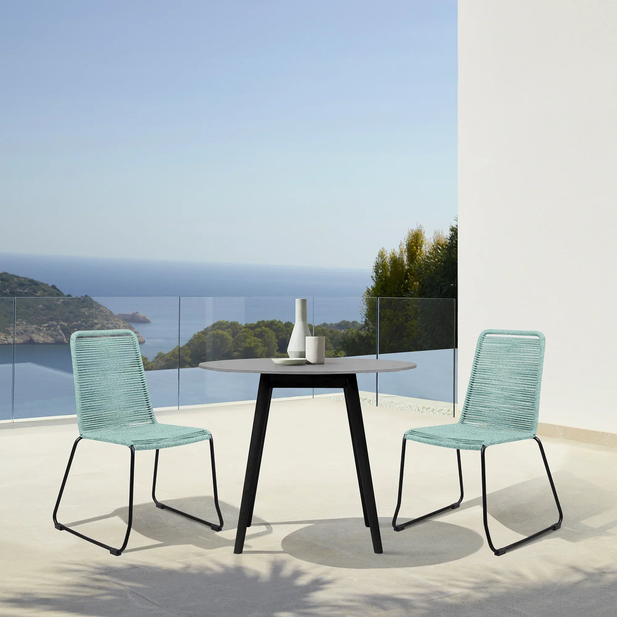 Sydney and Shasta 3 Piece Outdoor Patio 36" Dining Set - Image 53