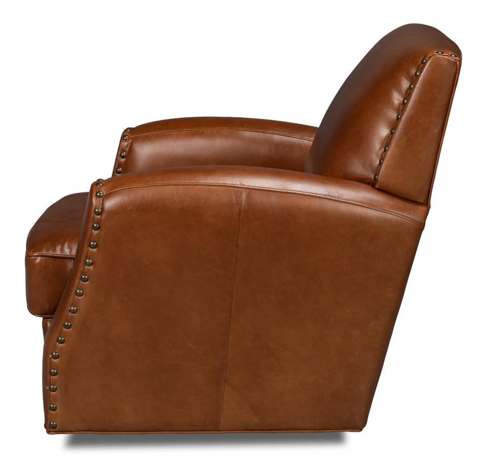 Taft Leather Swivel Chair - Image 3