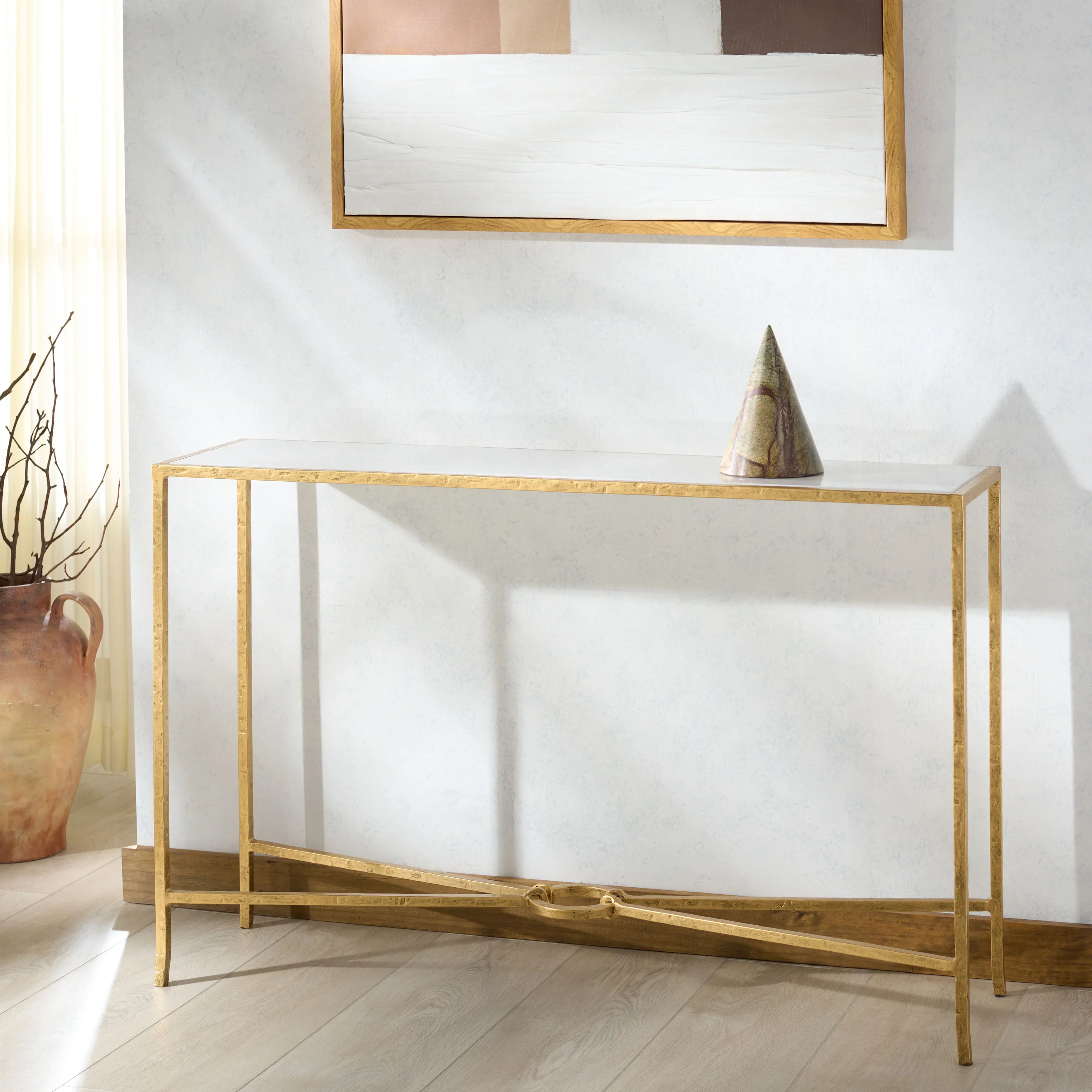 Tauri Forged Metal Rectangle Console Table - Image 18