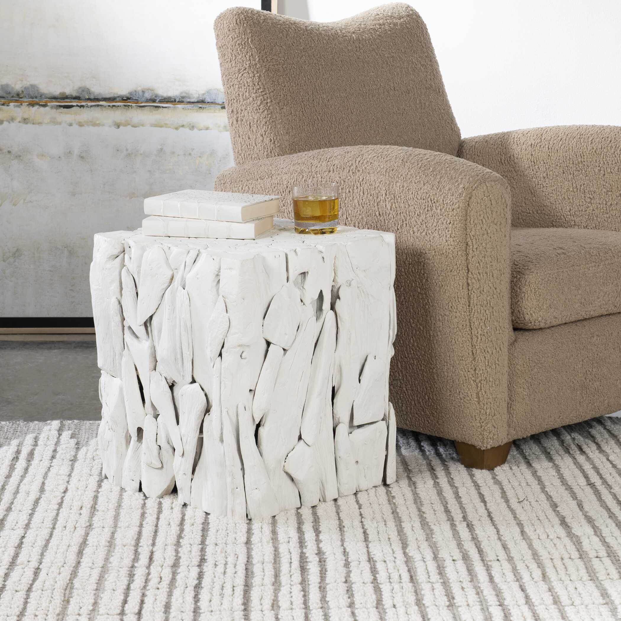 Teak Root White Bunching Cube - Image 2