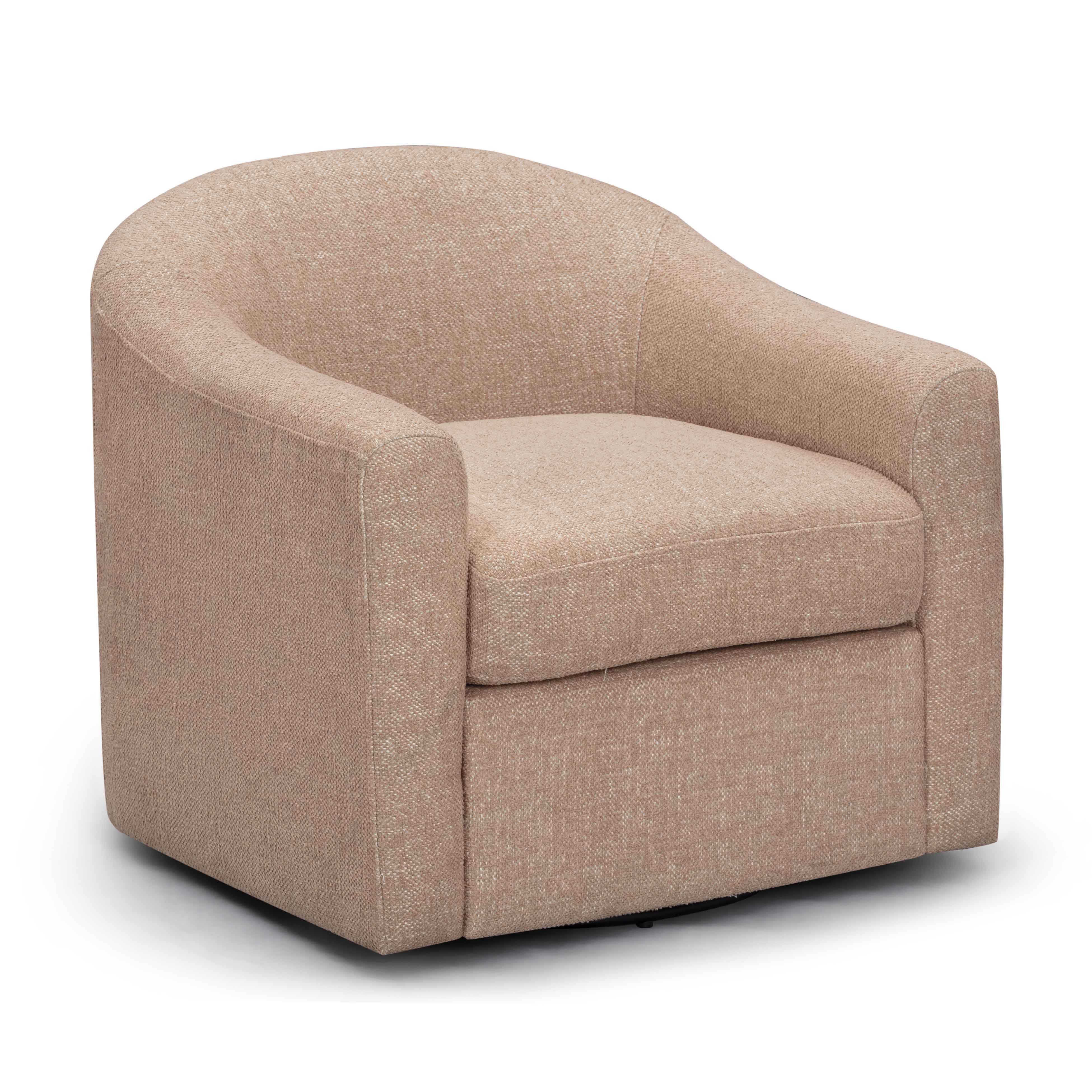Thao Contract-Grade Basketweave Fabric Swivel Accent Chair - Image 9