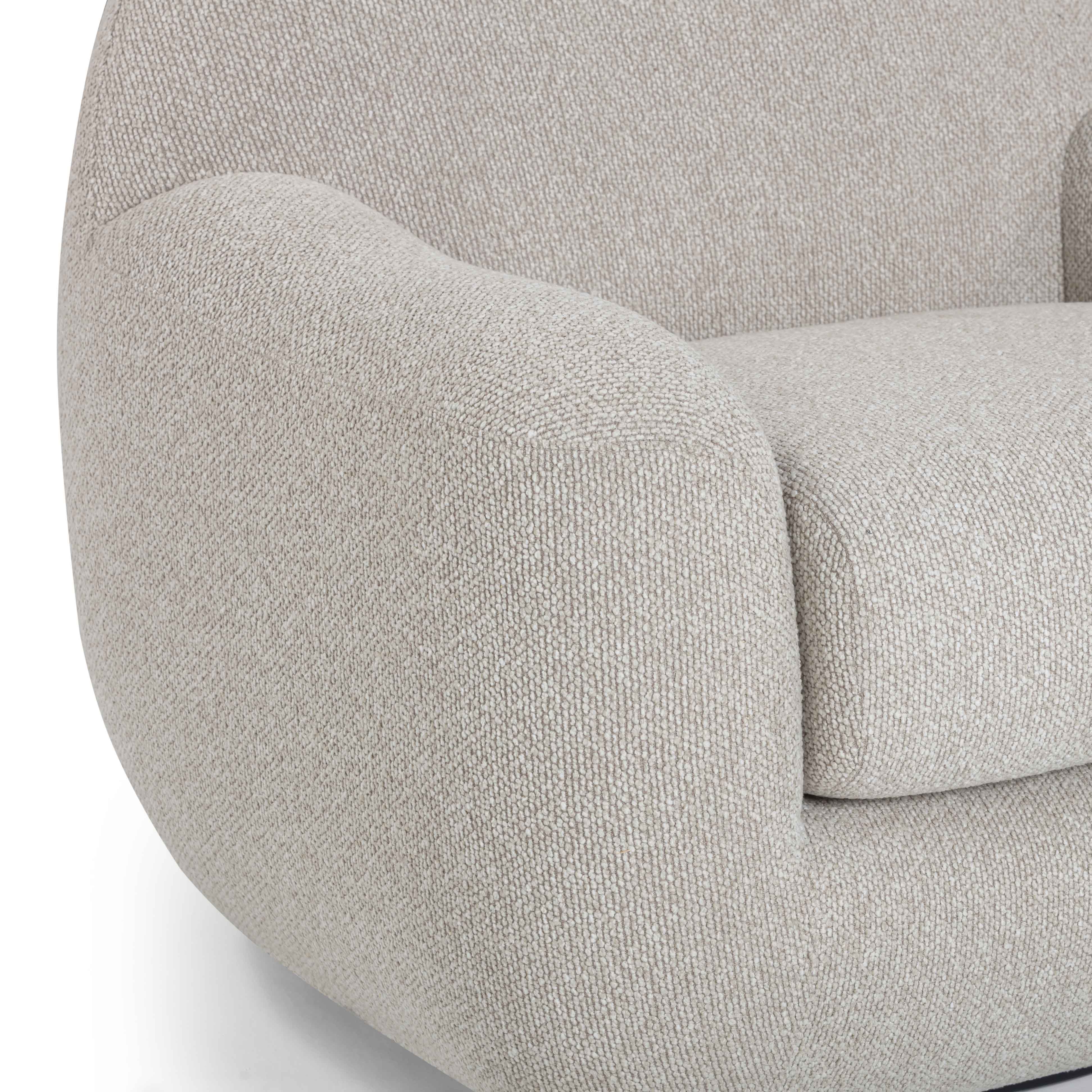 Tiago Warm Grey Performance Boucle Swivel Accent Chair - Image 6