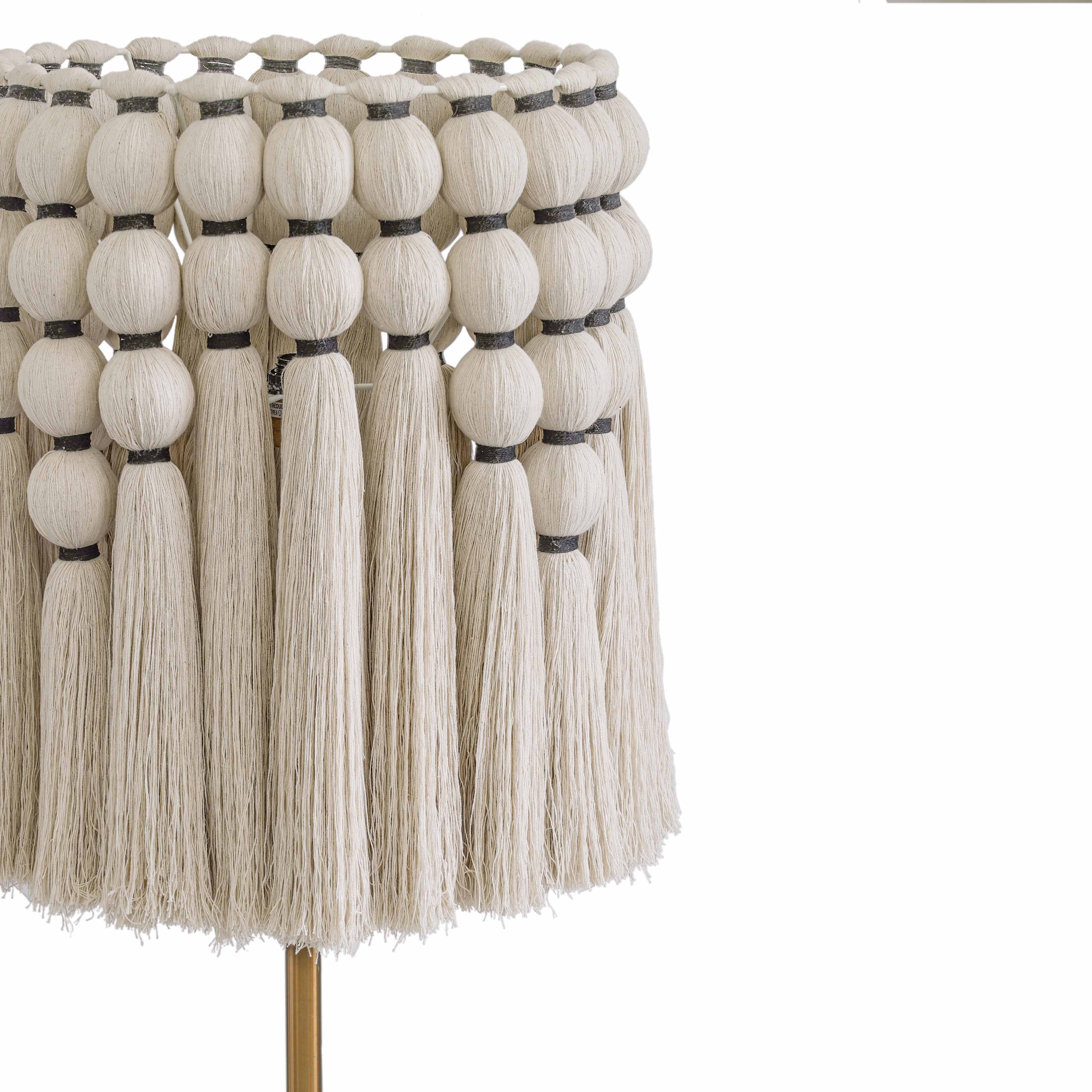 Tutu Cream Cotton Tasseled Floor Lamp - Image 4