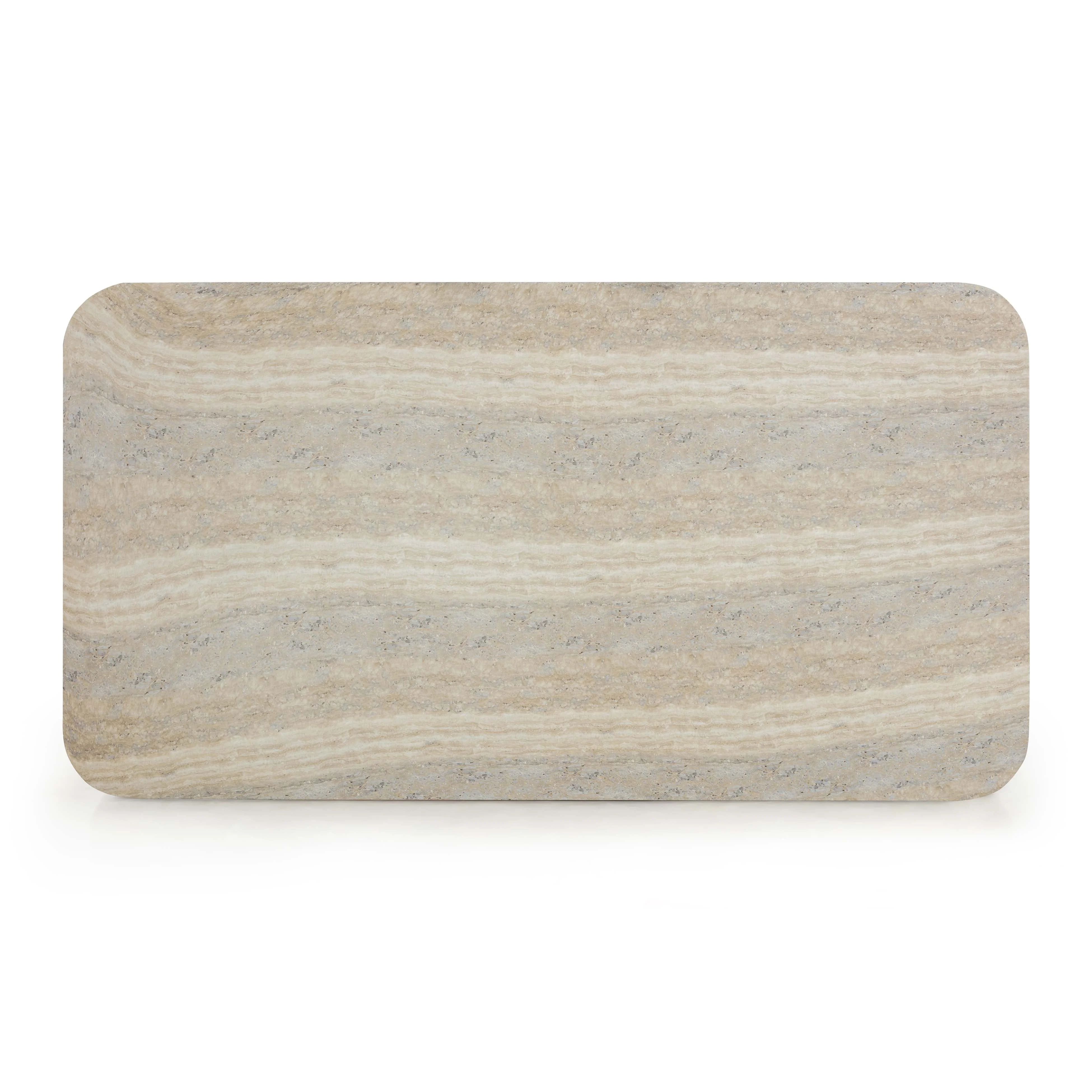 Tyche 55" Faux Travertine Indoor/Outdoor Concrete Rectangular Coffee Table - Image 5