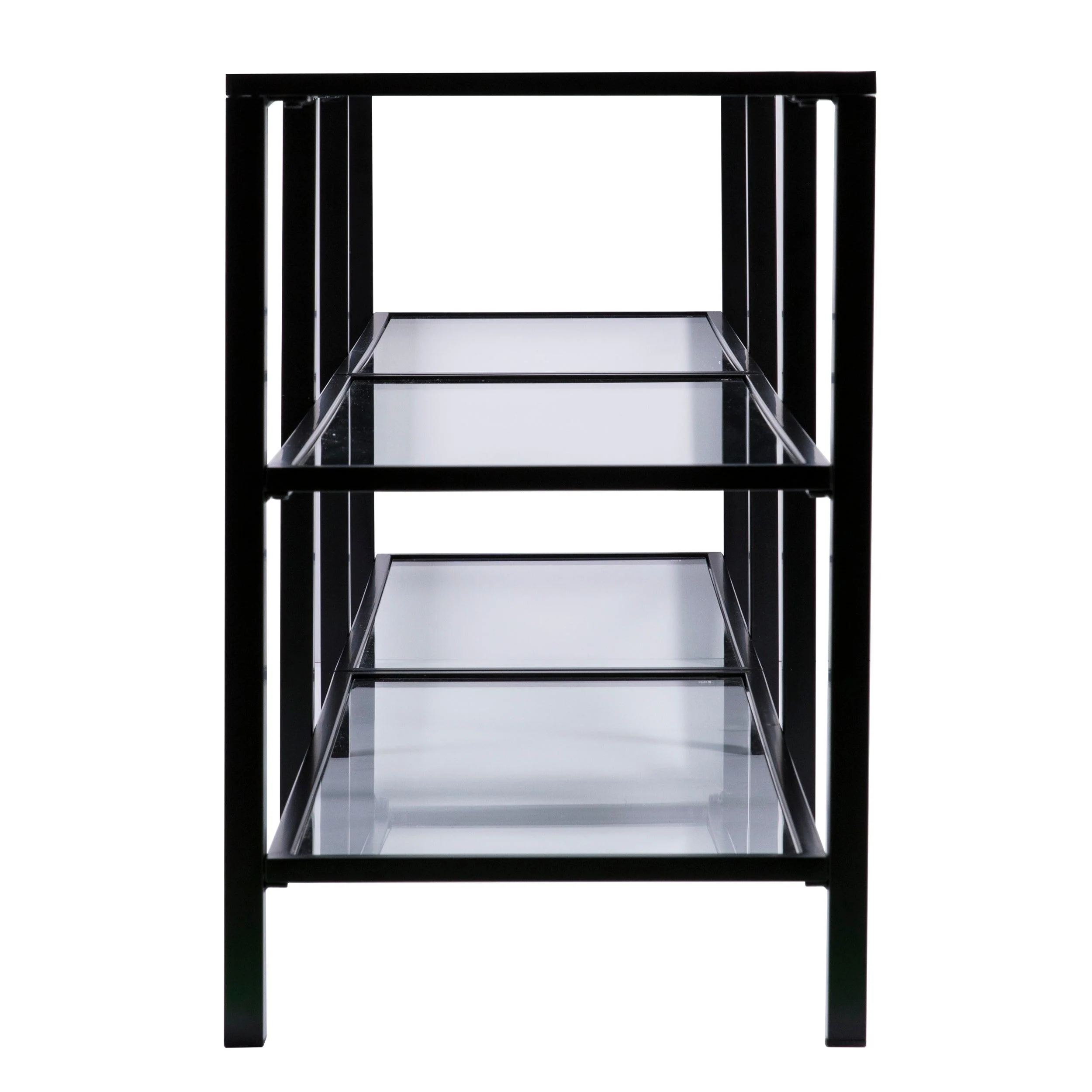 Tyler Metal/Glass Media Stand – Transitional Style - Black - Image 4