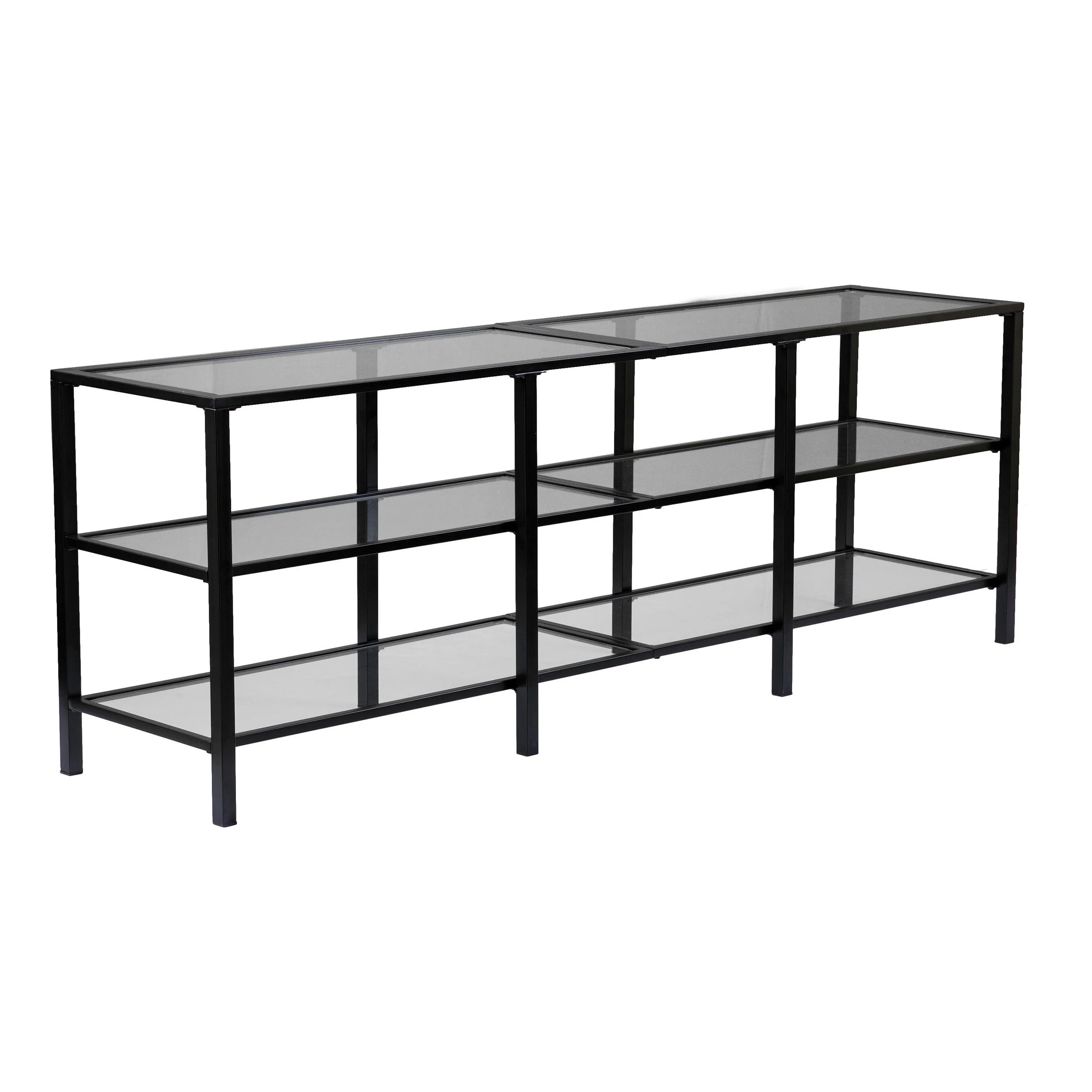 Tyler Metal/Glass Media Stand – Transitional Style - Black - Image 5