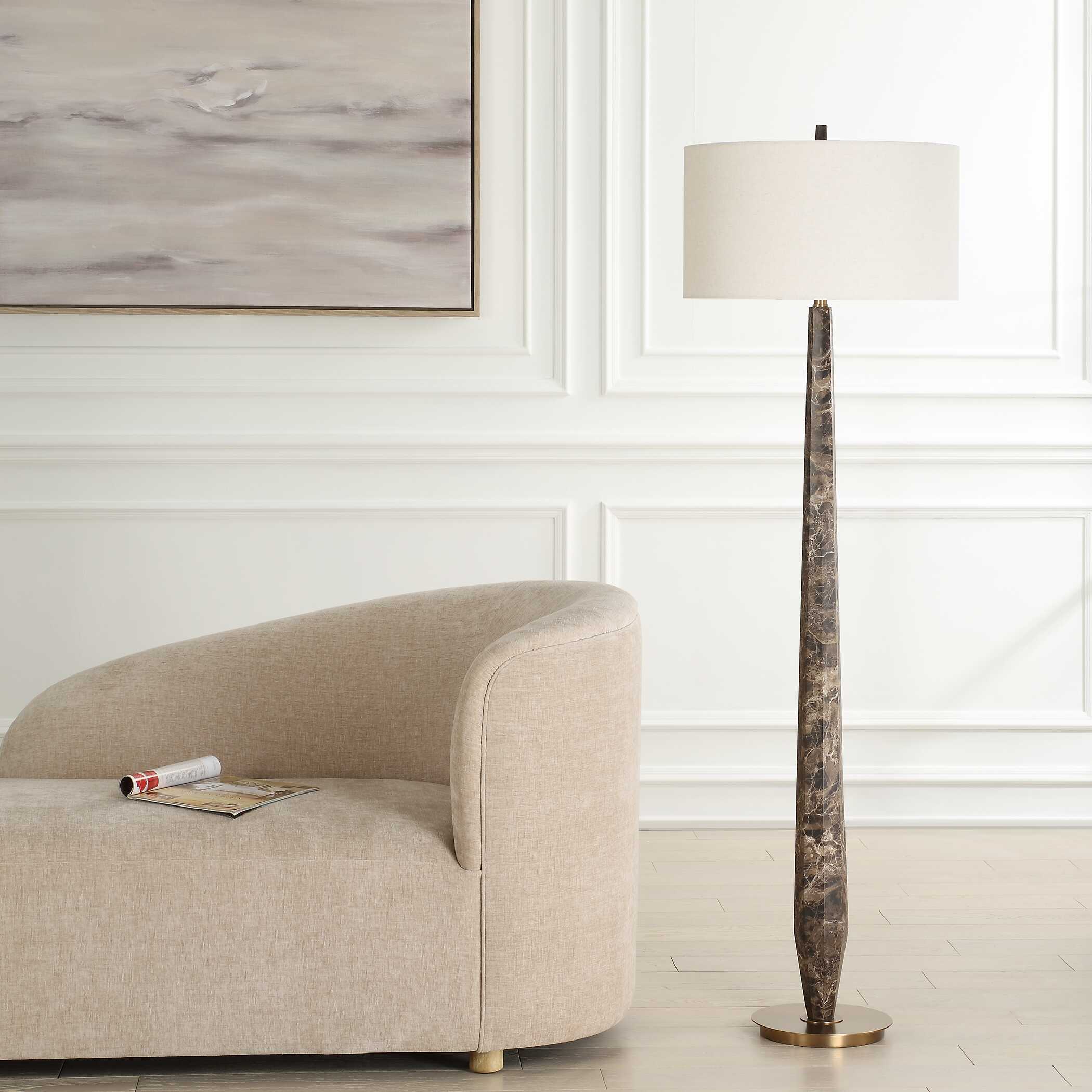 Tyree Brown Marble Floor Lamp - Image 3