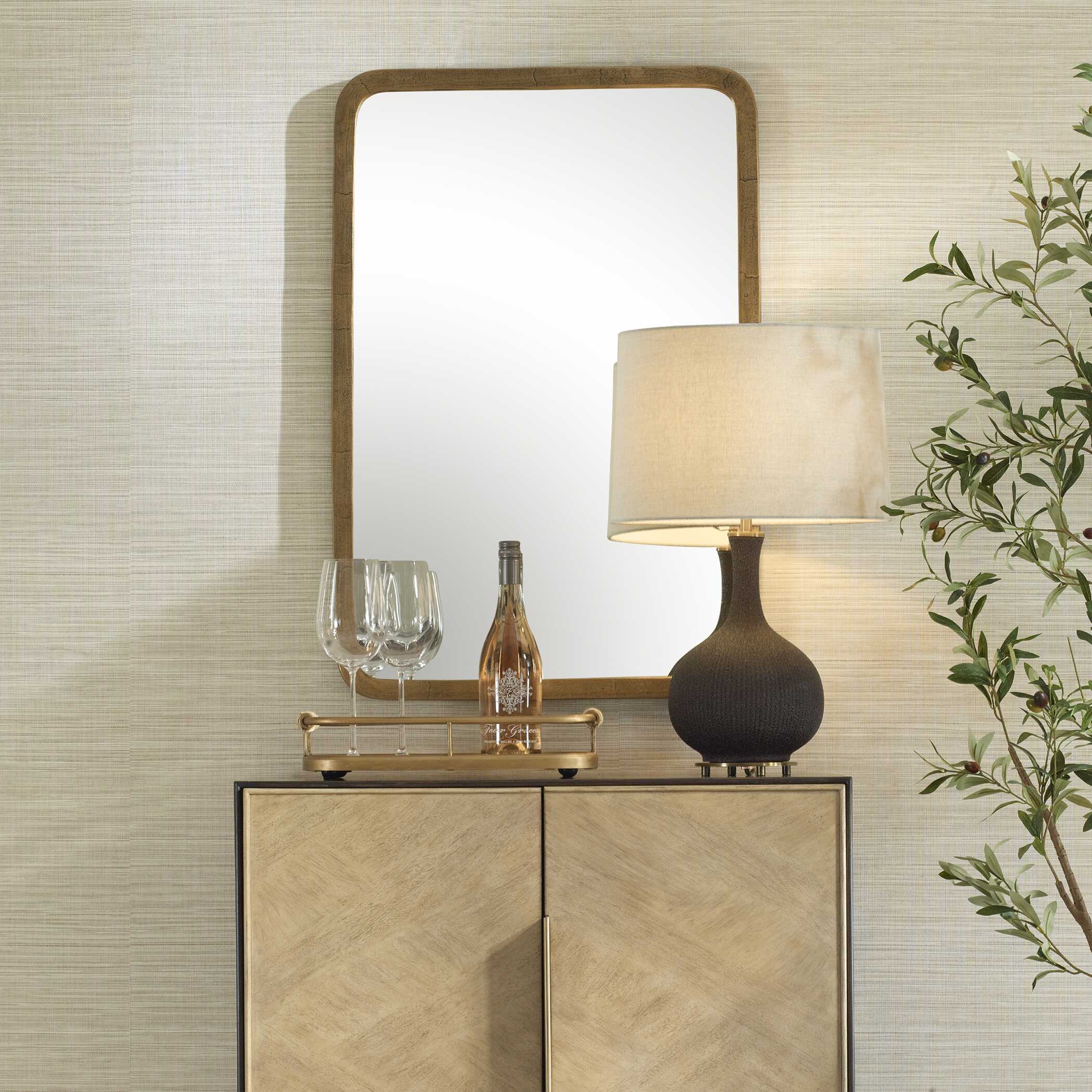 Vestry Antique Brass Mirror - Image 2