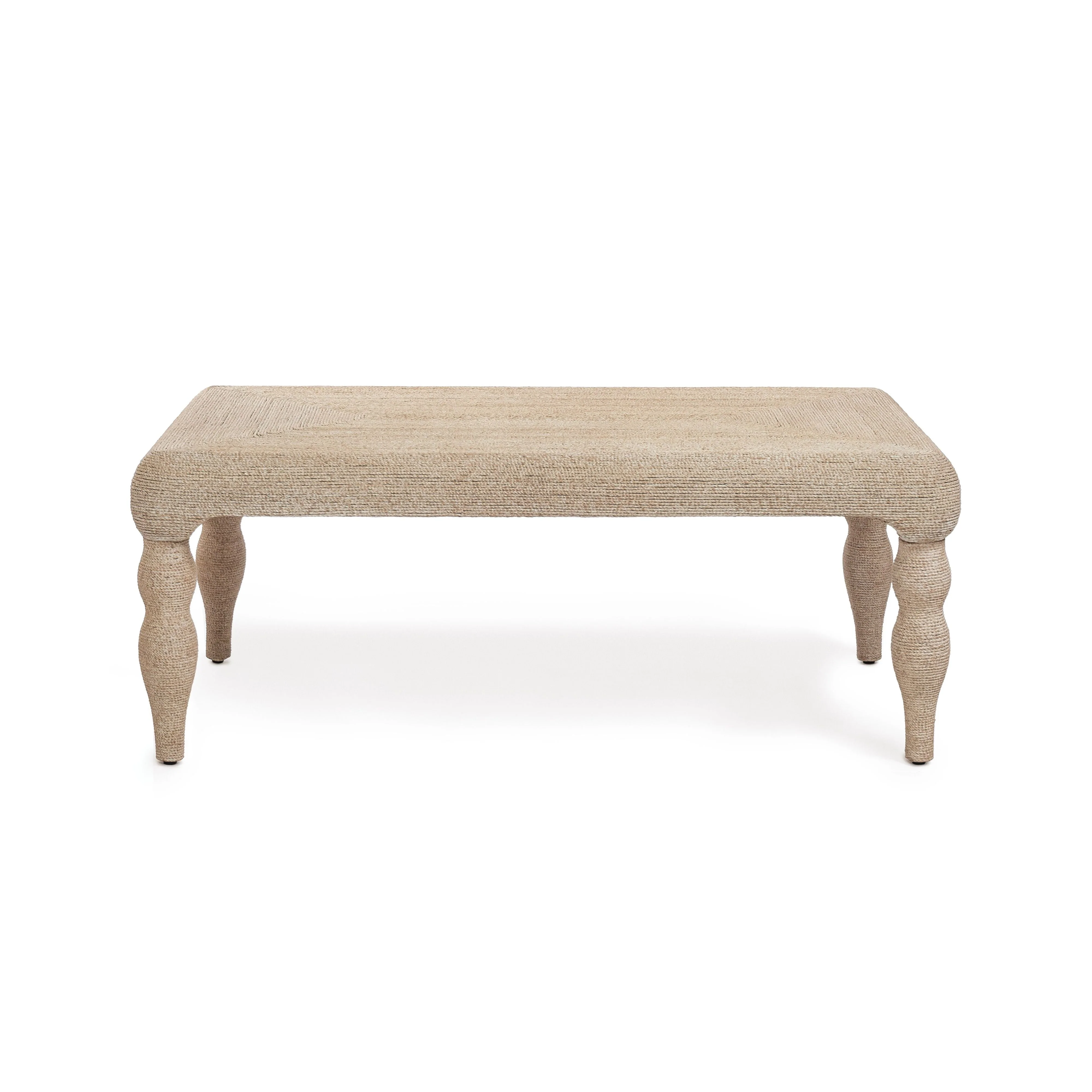 Vicky 49" Natural Woven Seagrass Rectangular Coffee Table - Image 4