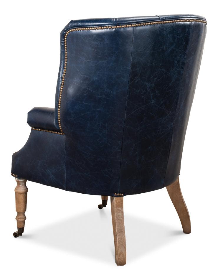 Welsh Blue Leather Chair - Image 6