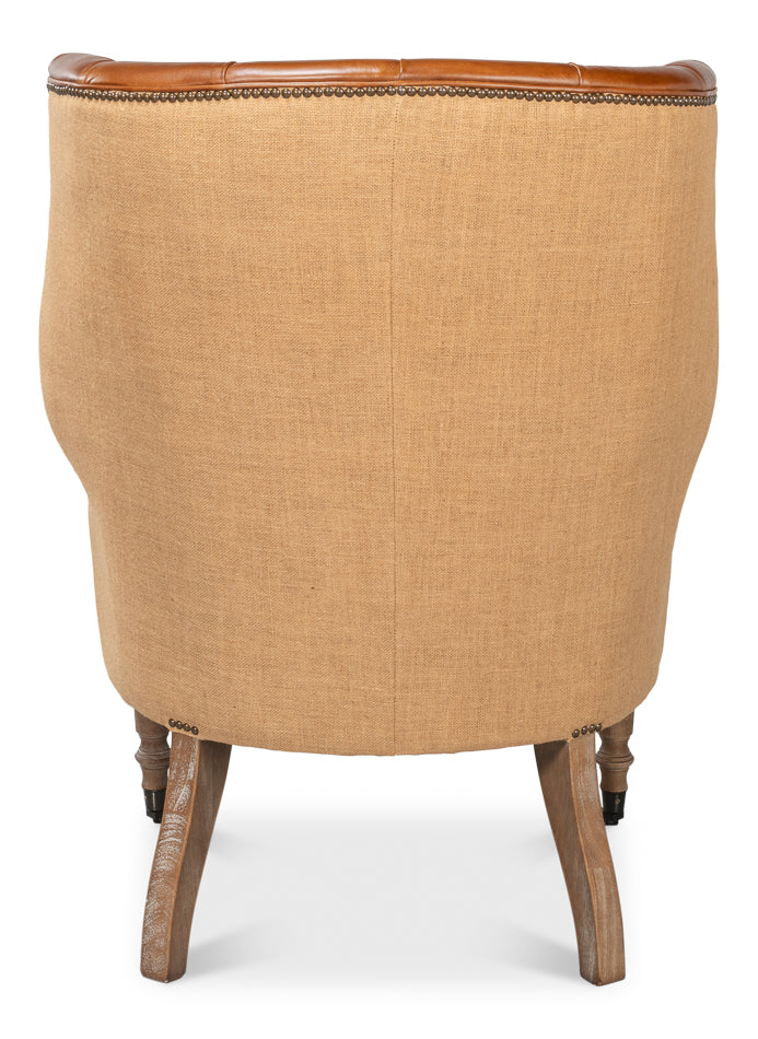 Welsh Leather & Jute Chair - Image 5