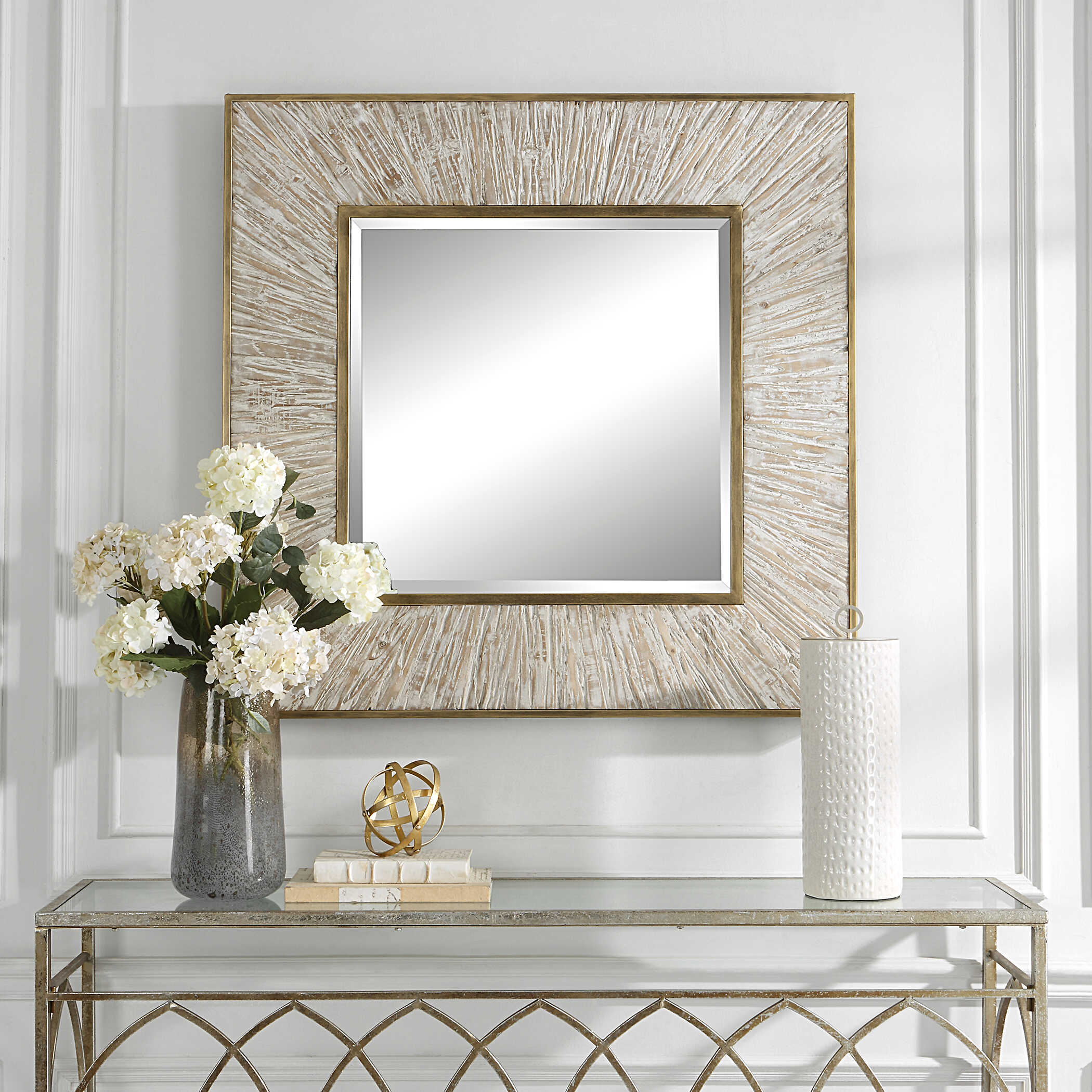Wharton Whitewashed Square Mirror - Image 2