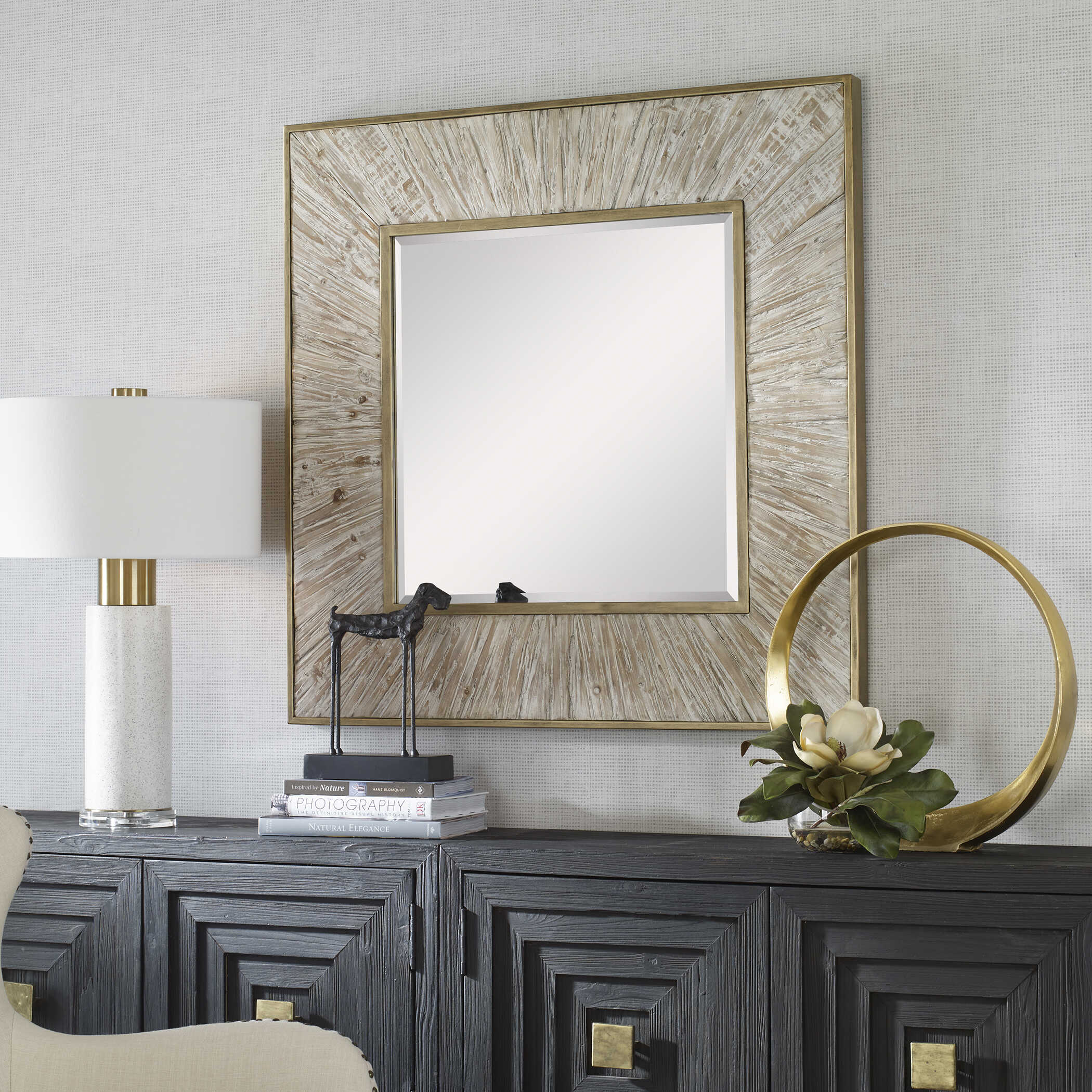 Wharton Whitewashed Square Mirror - Image 3