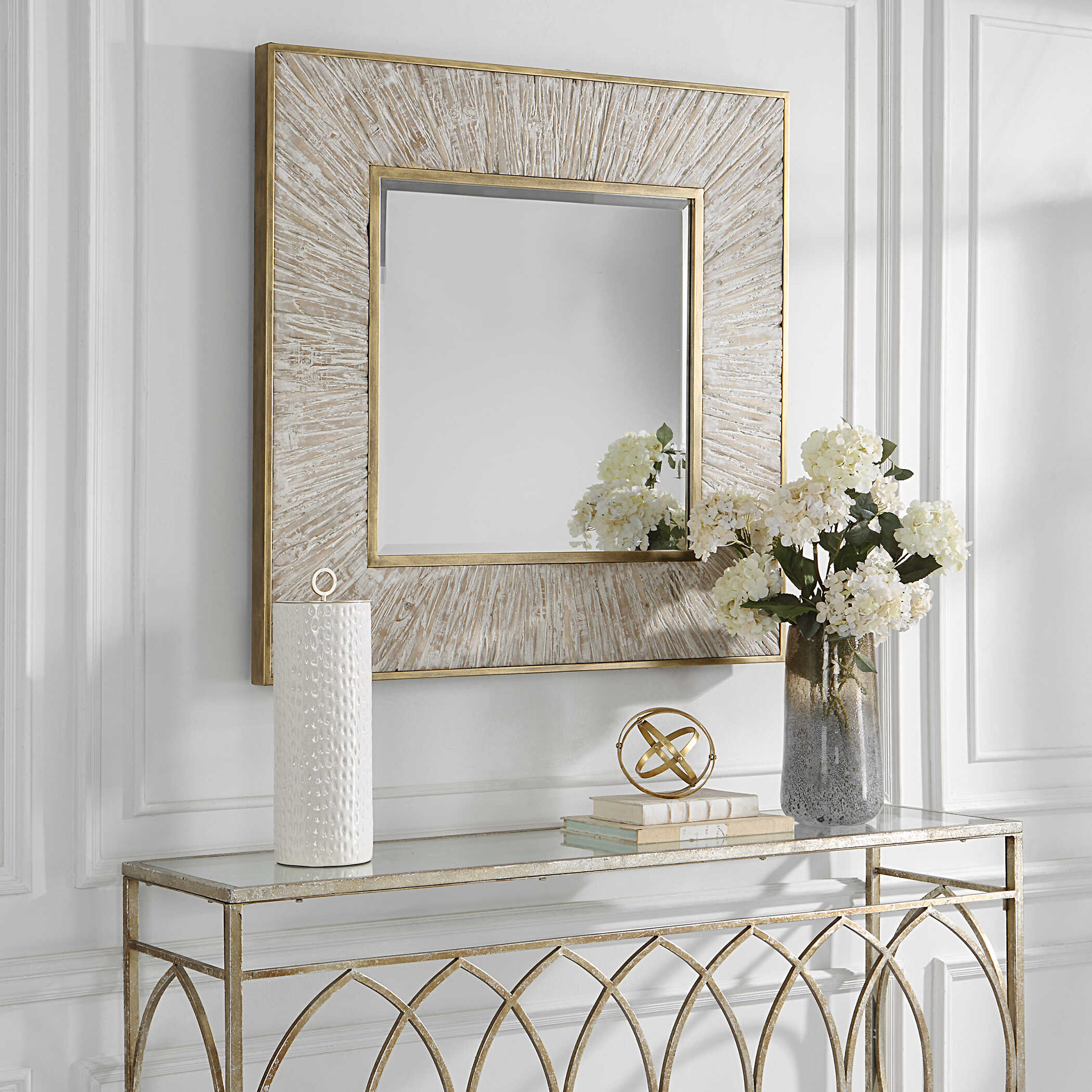 Wharton Whitewashed Square Mirror - Image 4
