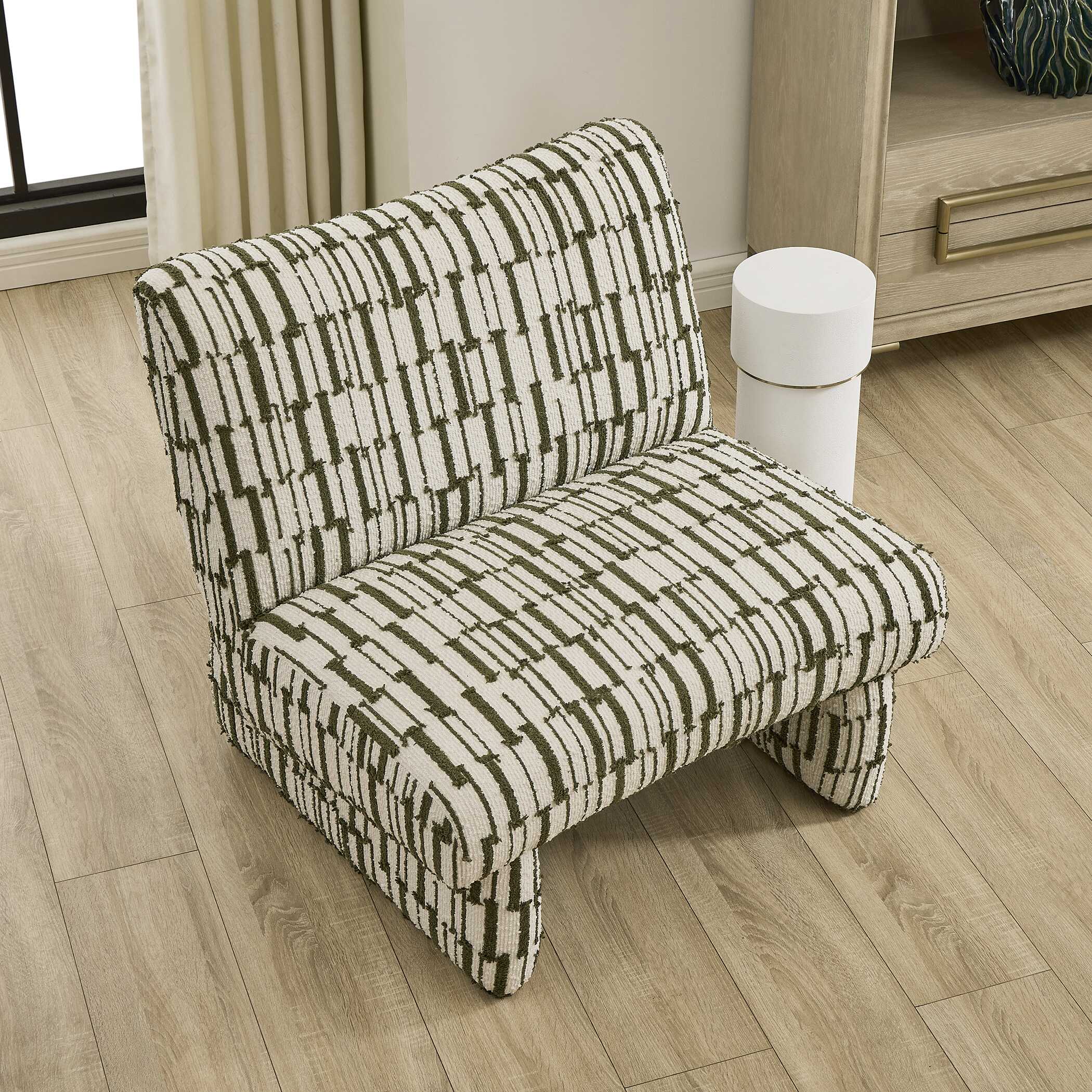 Willa Green White Accent Chair - Image 4