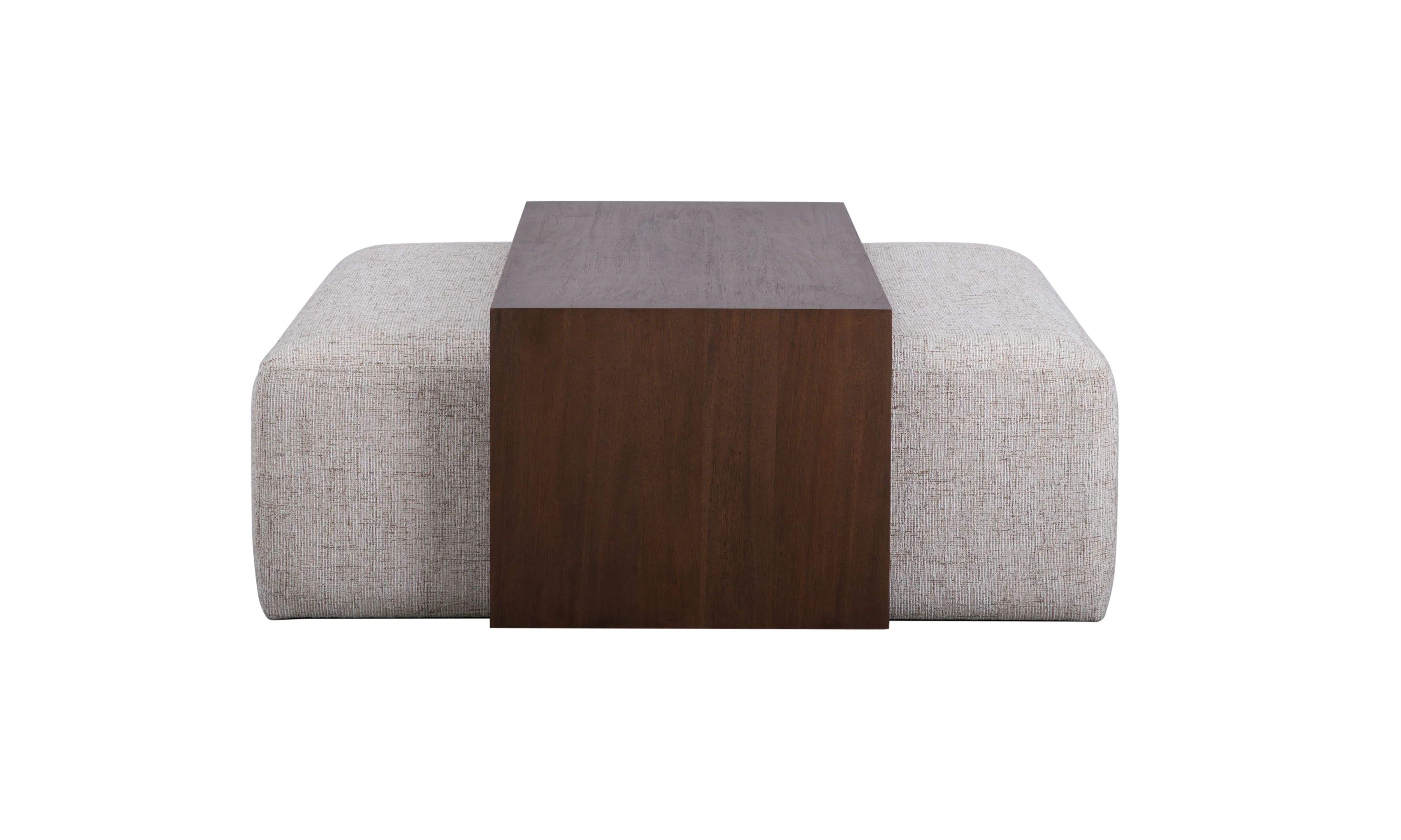 William 43.5" Square Ottoman Bristol Plaid and Modern Mocha - Image 3